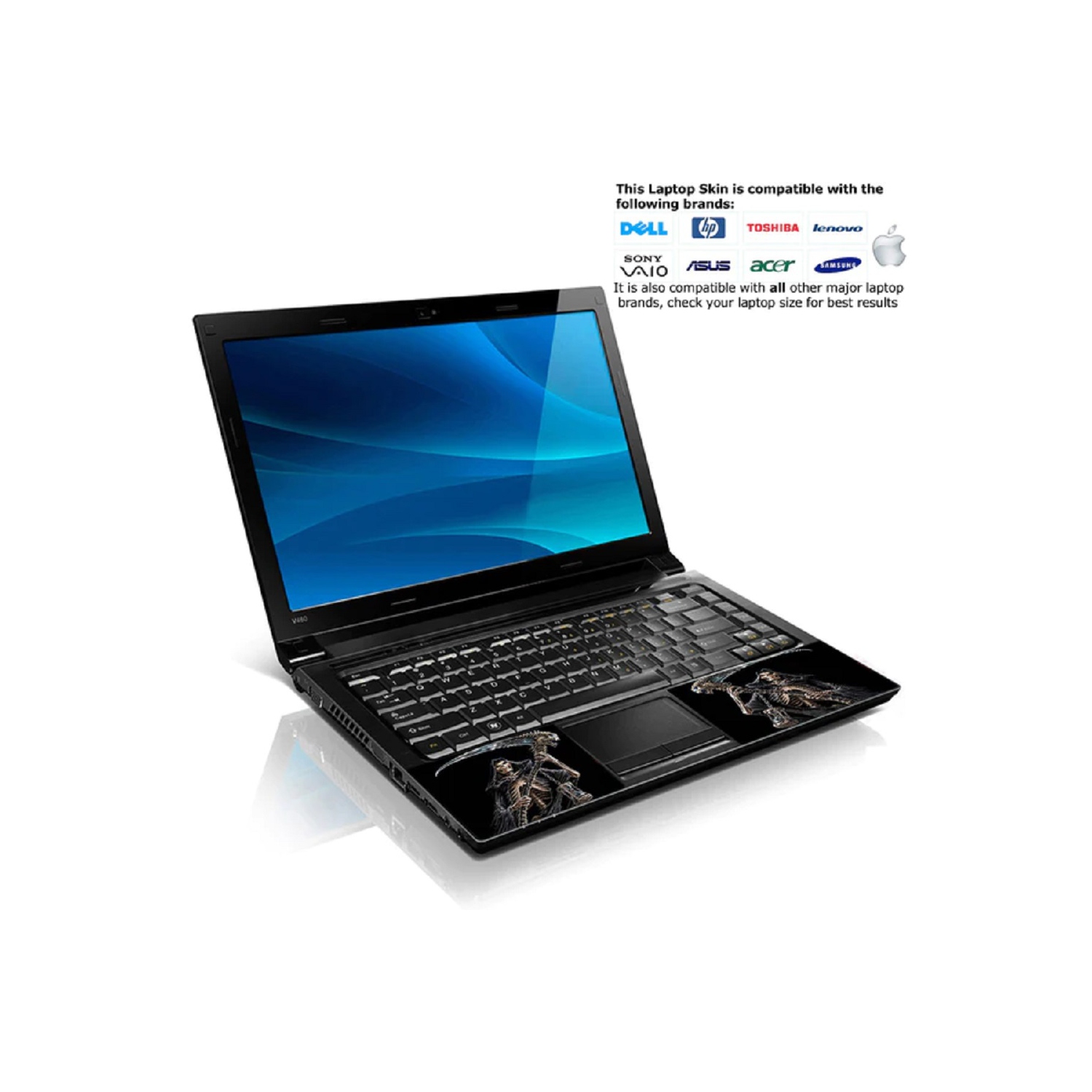 Autocollant pour portable 17 17,3 po LSS avec 2 repose-poignets - autocollant pour cache-couverture réutilisable en vinyle pour 17 à 19 po - motif de