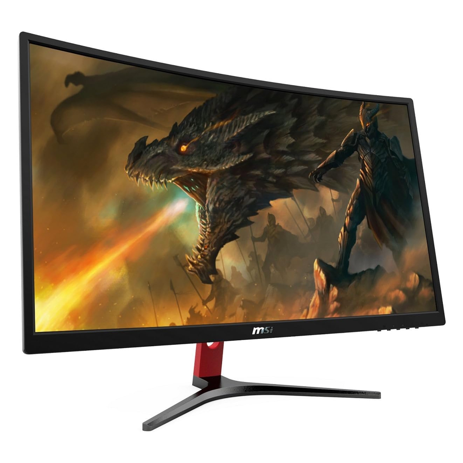 MSI Full HD FreeSync Gaming Monitor 24" Curved Non-Glare 1ms Led Wide Screen 1920 X 1080 144Hz Refresh Rate (Optix G24C),Black/Red