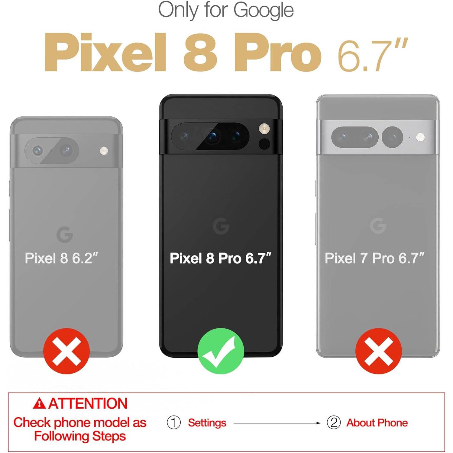 XCRS Dual-Layer Slim Design Armor Protection Cover, Built-in Magnetic Ring with Kickstand Case for Google Pixel 8 Pro 2023