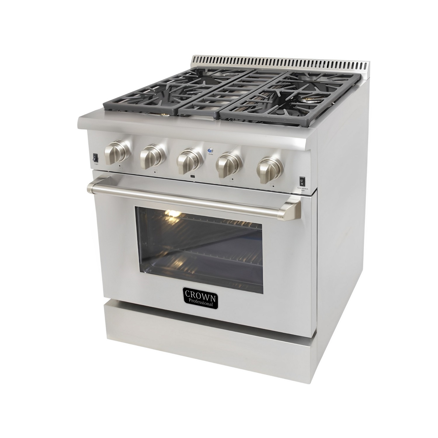 CROWN 30"" Professional Stainless Steel 5.2 cu. ft. Dual Fuel Gas Range ARD3001