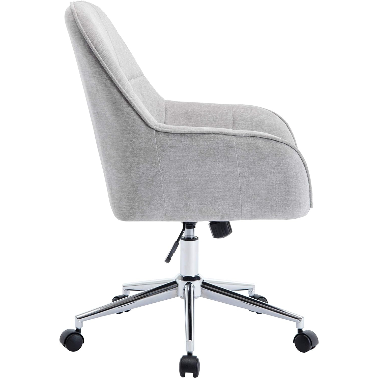 LUXWIN Button Tufted Office Chair in Beige Fabric Upholstery