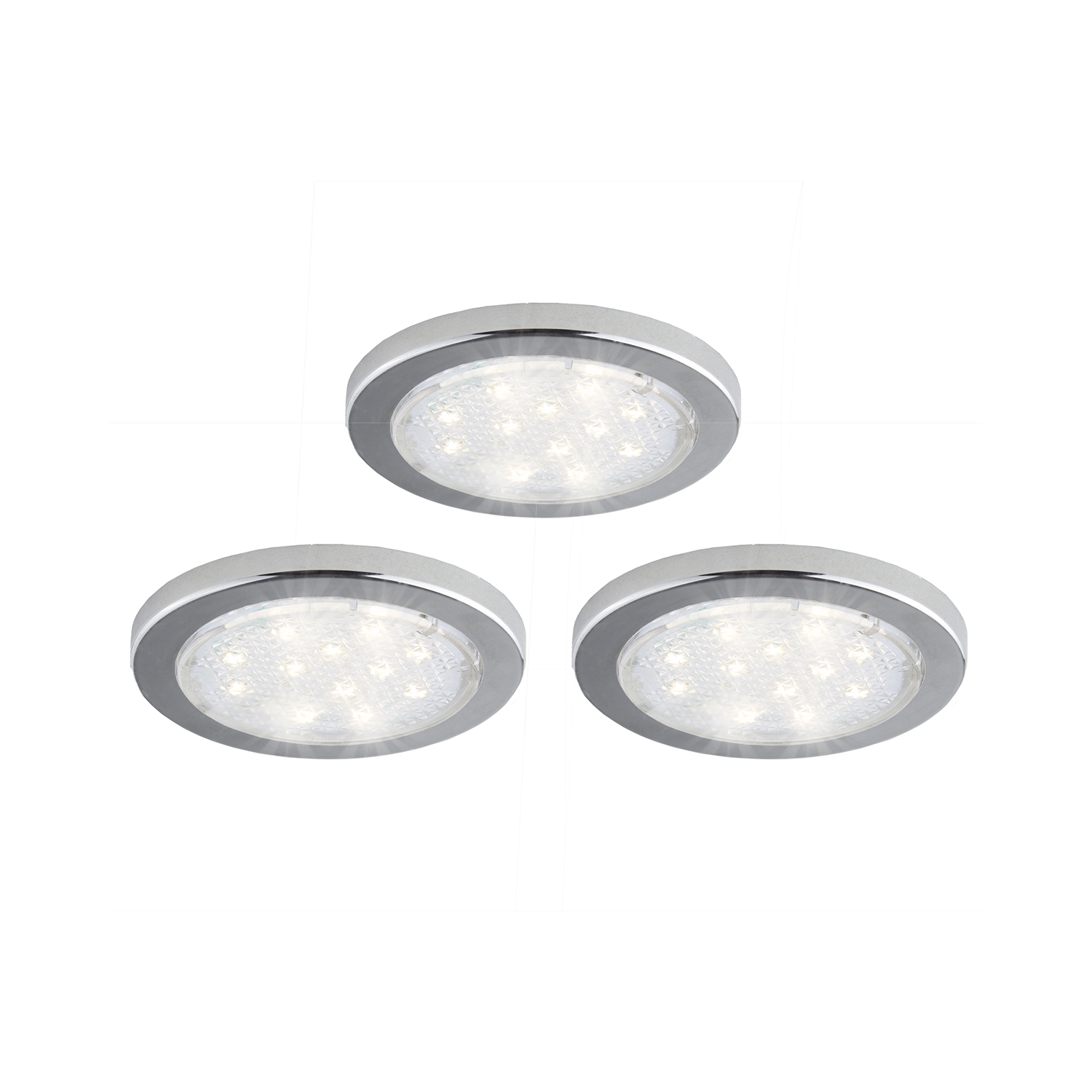 BAZZ 3 Pack Under Cabinet Integrated LED Puck Lights, U16003EL