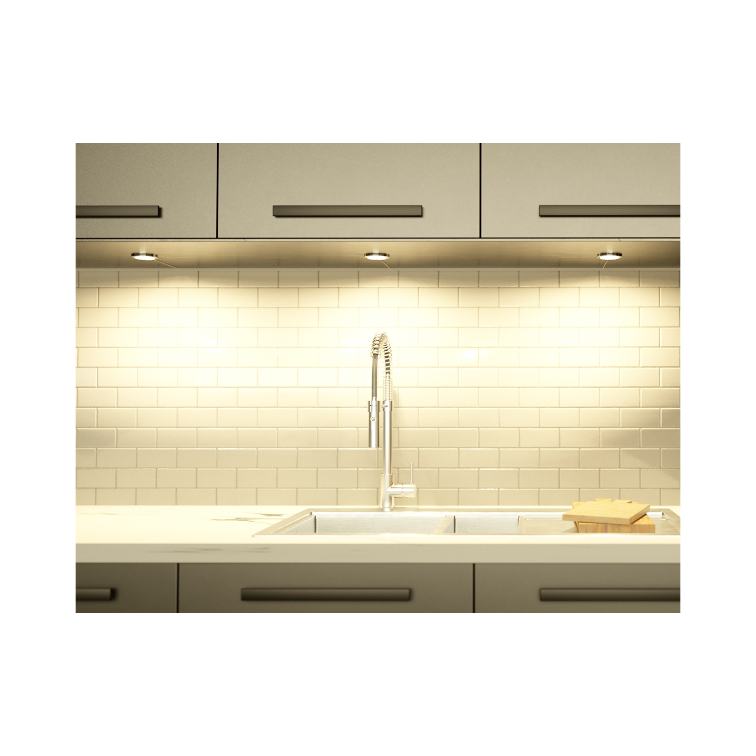 BAZZ 3 Pack Under Cabinet Integrated LED Puck Lights, U16003EL