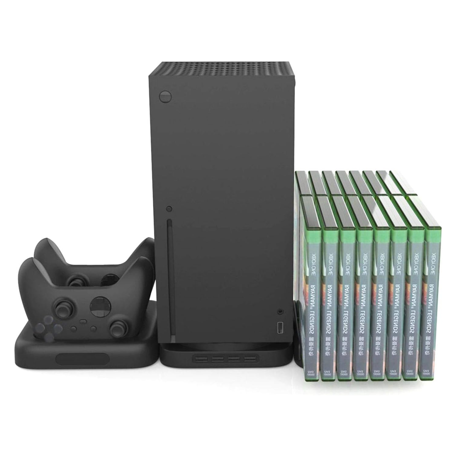 3In1 Vertical Stand for Xbox Series X Game Console Controller Dual Charger Dock Game charging station & Discs Storage, Game Accessories - stand
