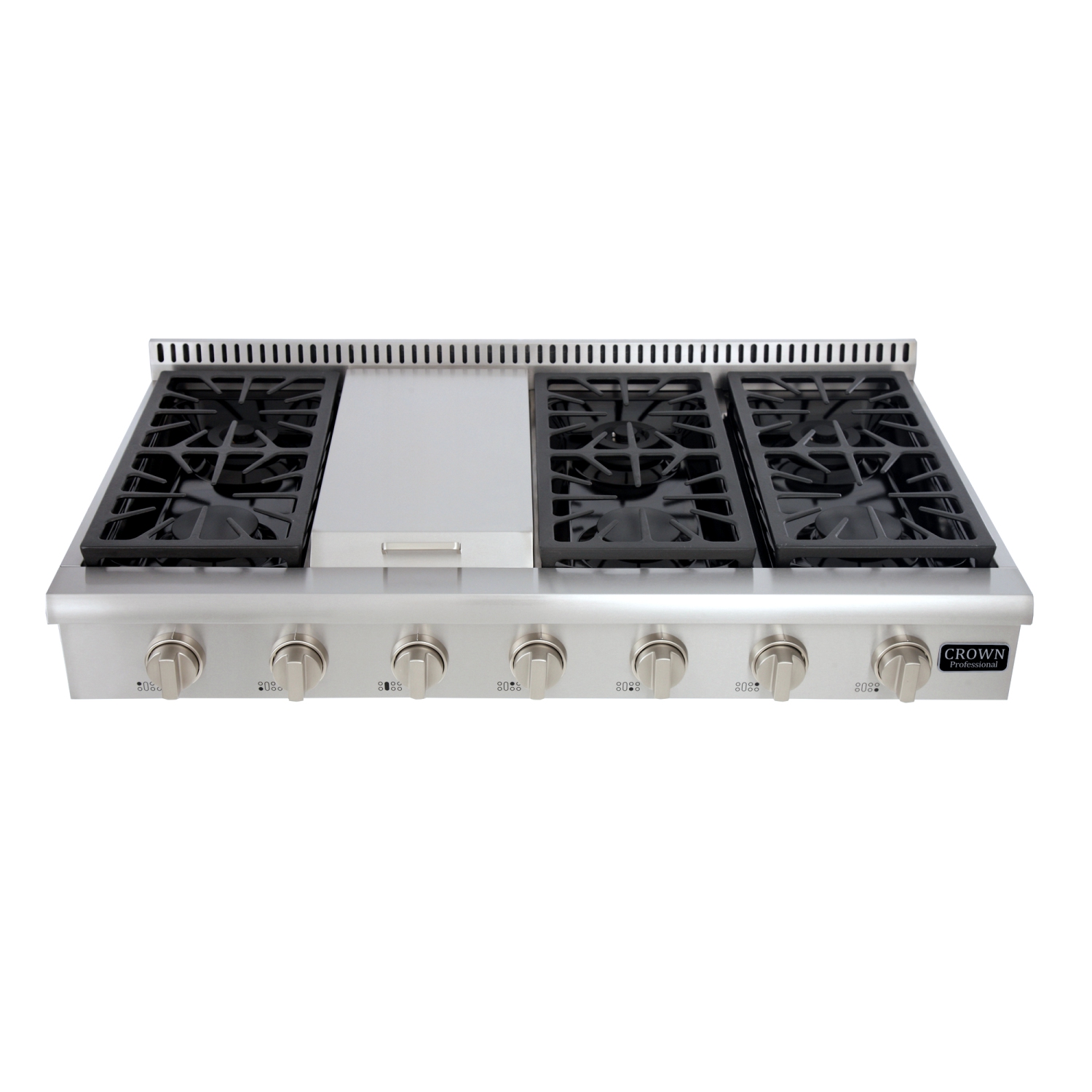 CROWN 48" Professional 114000 BTU, Stainless Steel Gas(Propane) Range-top with 6 Sealed Burners ART4801