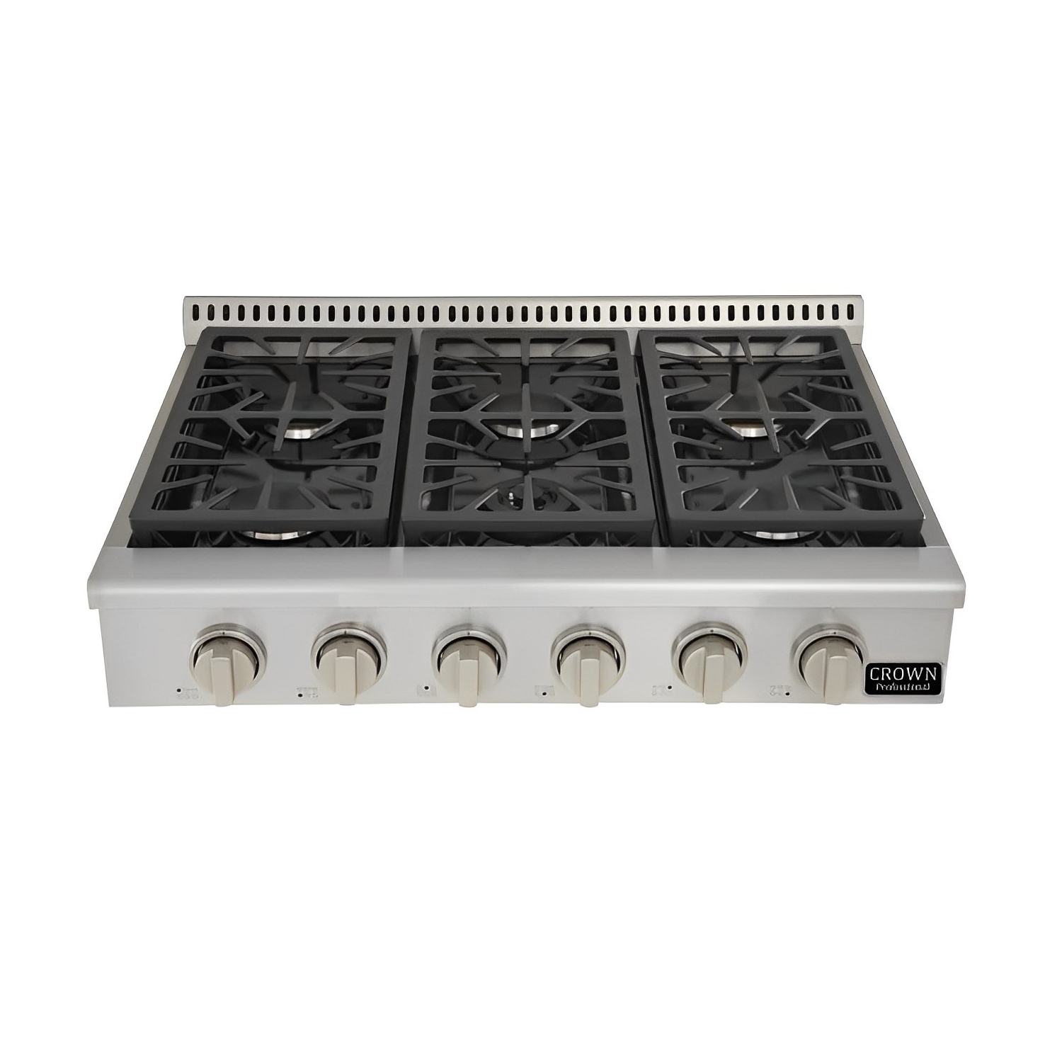 Surface de cuisson au gaz de 36 po Professional 84000&nbsp;BTU de CROWN avec brûleurs scellés de ART3601 po en acier inoxydable