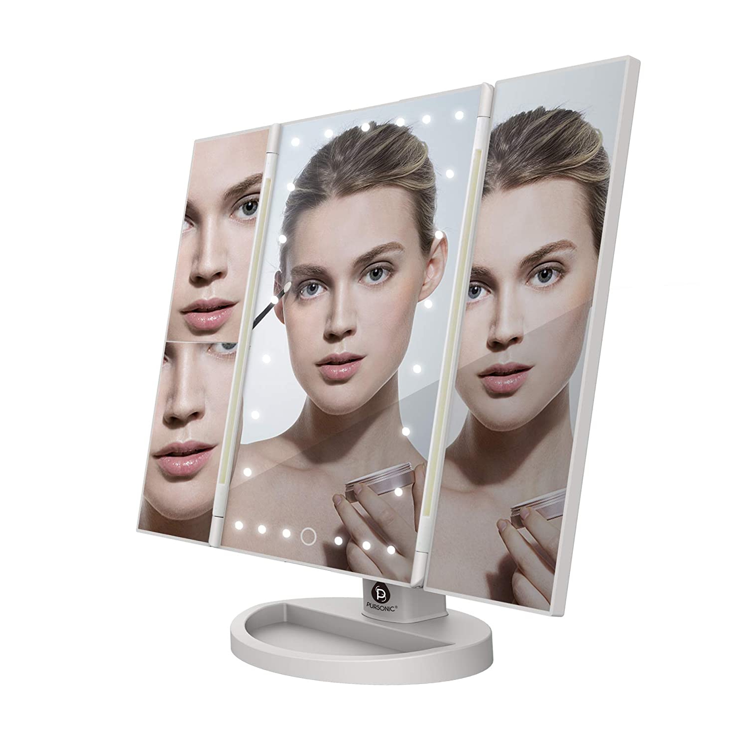 Puresonic Tri-Fold Vanity Makeup Mirror