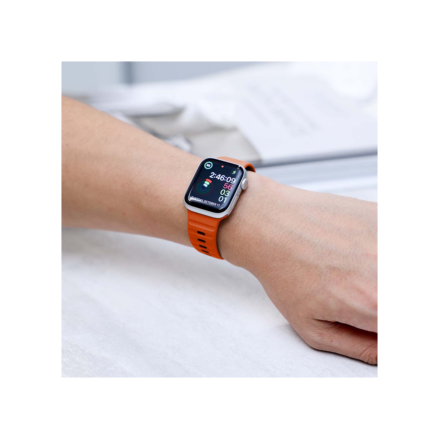 Bracelet et lunette sport Apple Watch - Bracelet Premium FKM Apple Watch, bracelets iWatch - Bracelet Apple Watch pour toutes les tailles Watch