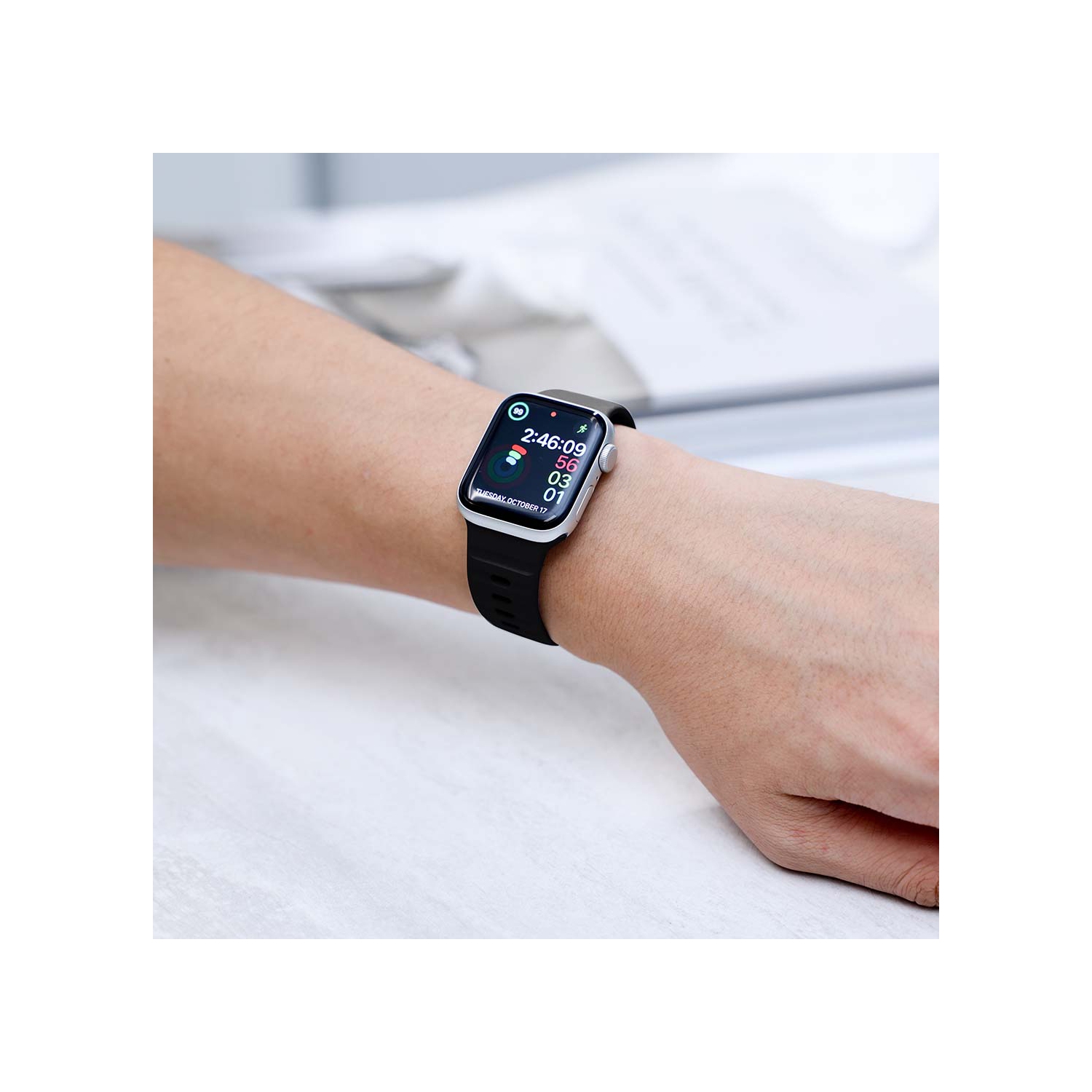 Bracelet et lunette sport Apple Watch - Bracelet Premium FKM Apple Watch, bracelets iWatch - Bracelet Apple Watch pour toutes les tailles Watch