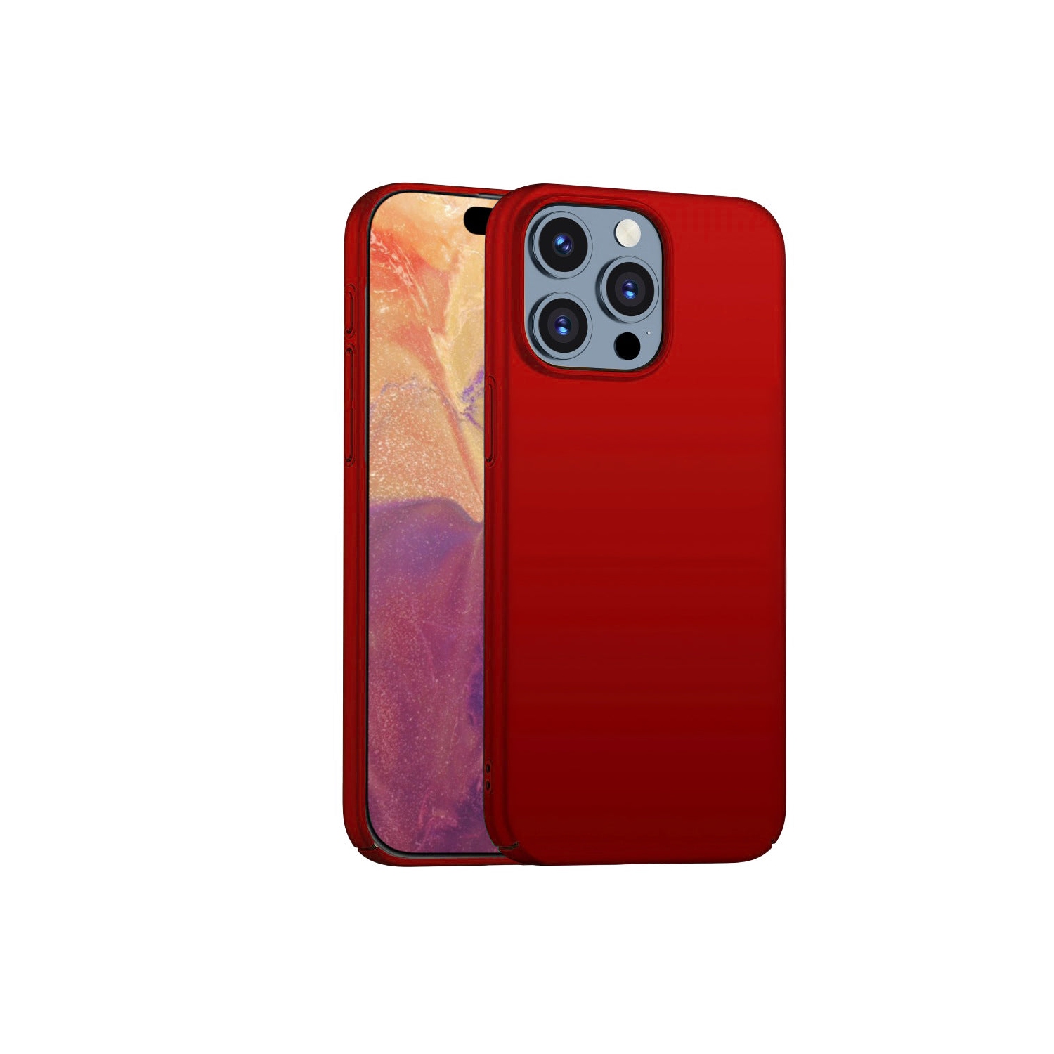 Étui rigide rouge métallique PANDACO pour iPhone 15 Pro