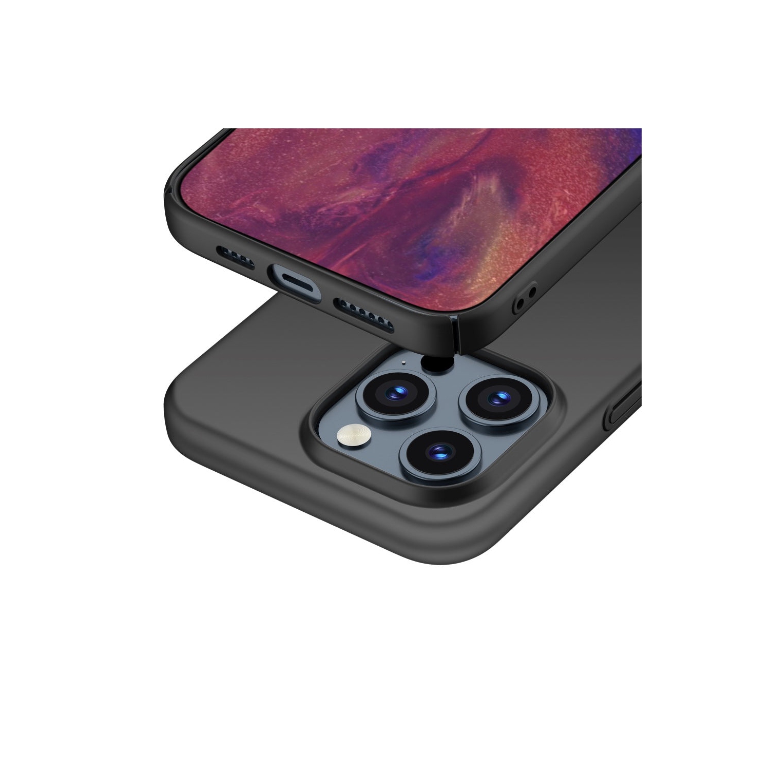 Étui rigide rouge métallique PANDACO pour iPhone 15 Pro