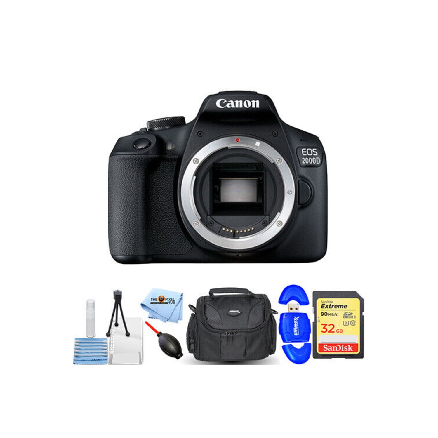Canon EOS 2000D/Rebel T7 DSLR Camera (Body Only) Starter 32GB Bundle