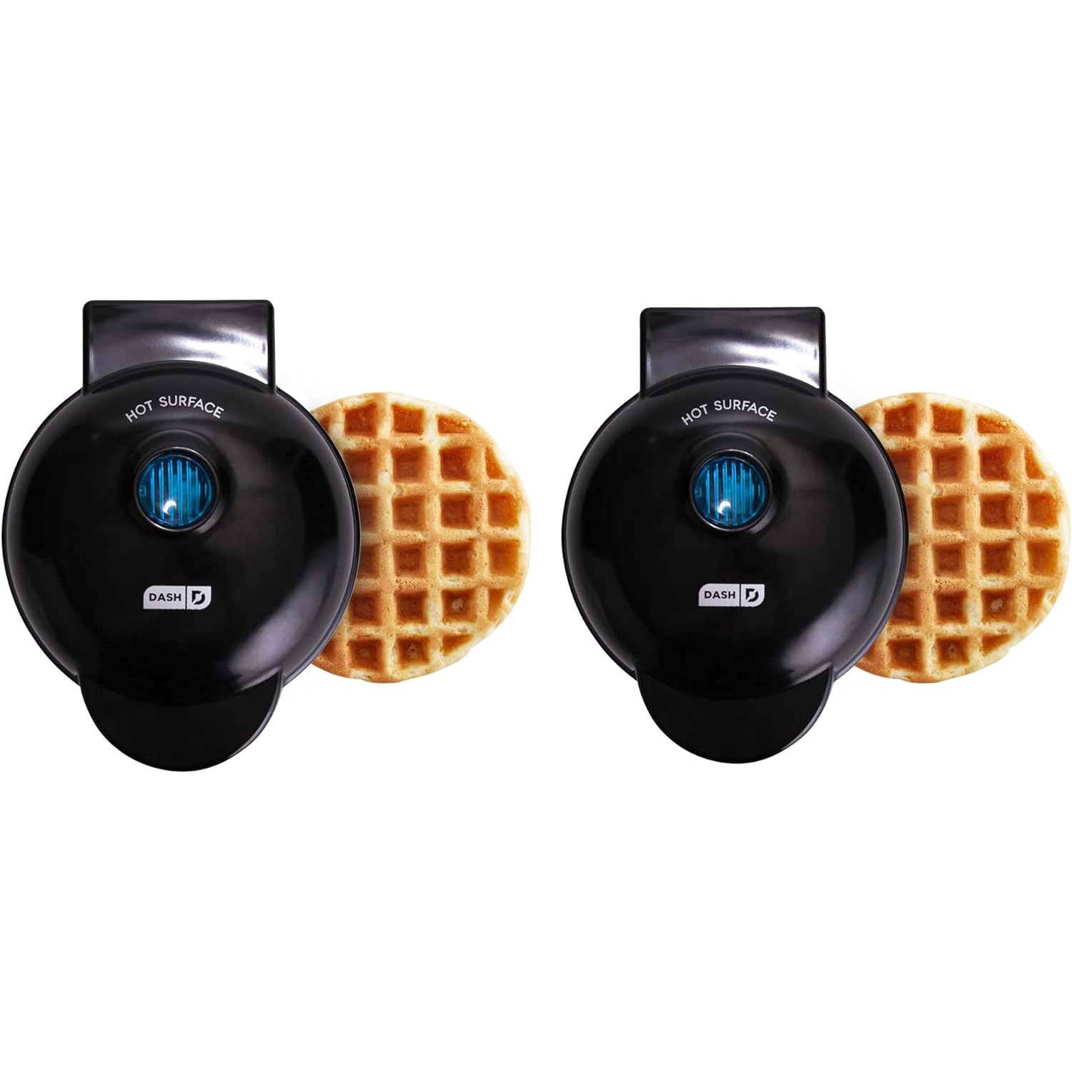 DASH ‎4 Inch 1400W Mini Waffle Maker, Pack of 2 - Black