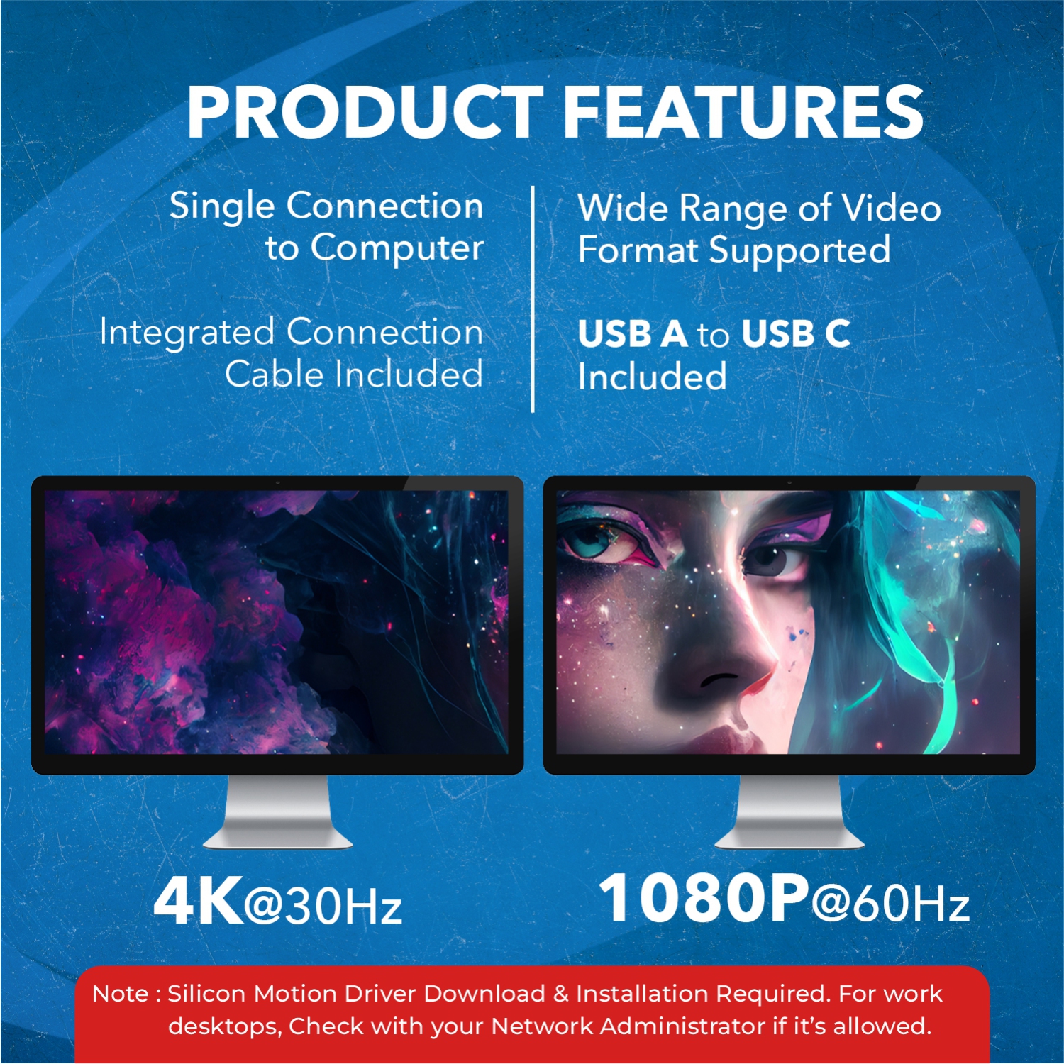 Prolongateur répartiteur HDMI SplitExtend d'OREI pour écran étendu à deux moniteurs vidéo