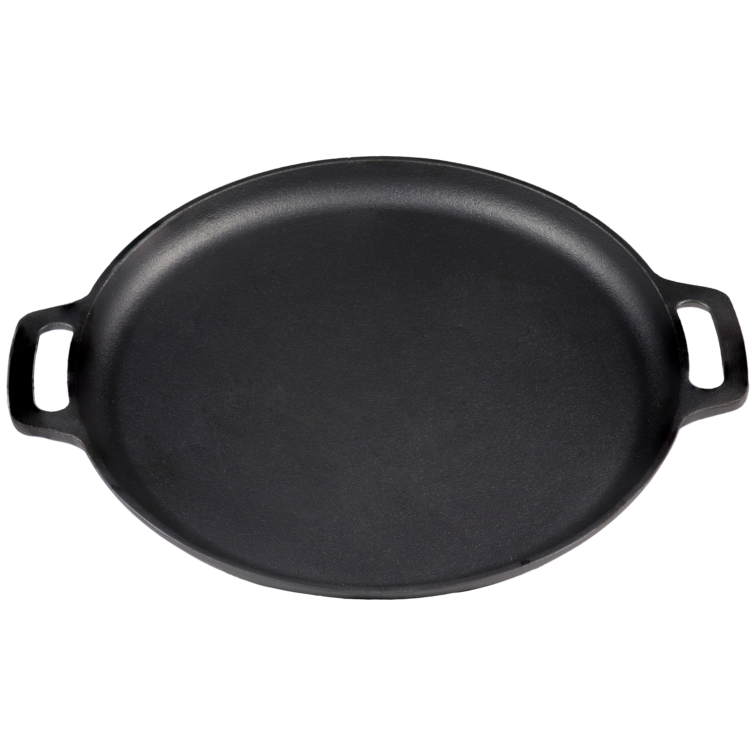 Sunnydaze Seasoned Cast Iron Pizza Pan with Handles - 13.75-Inch