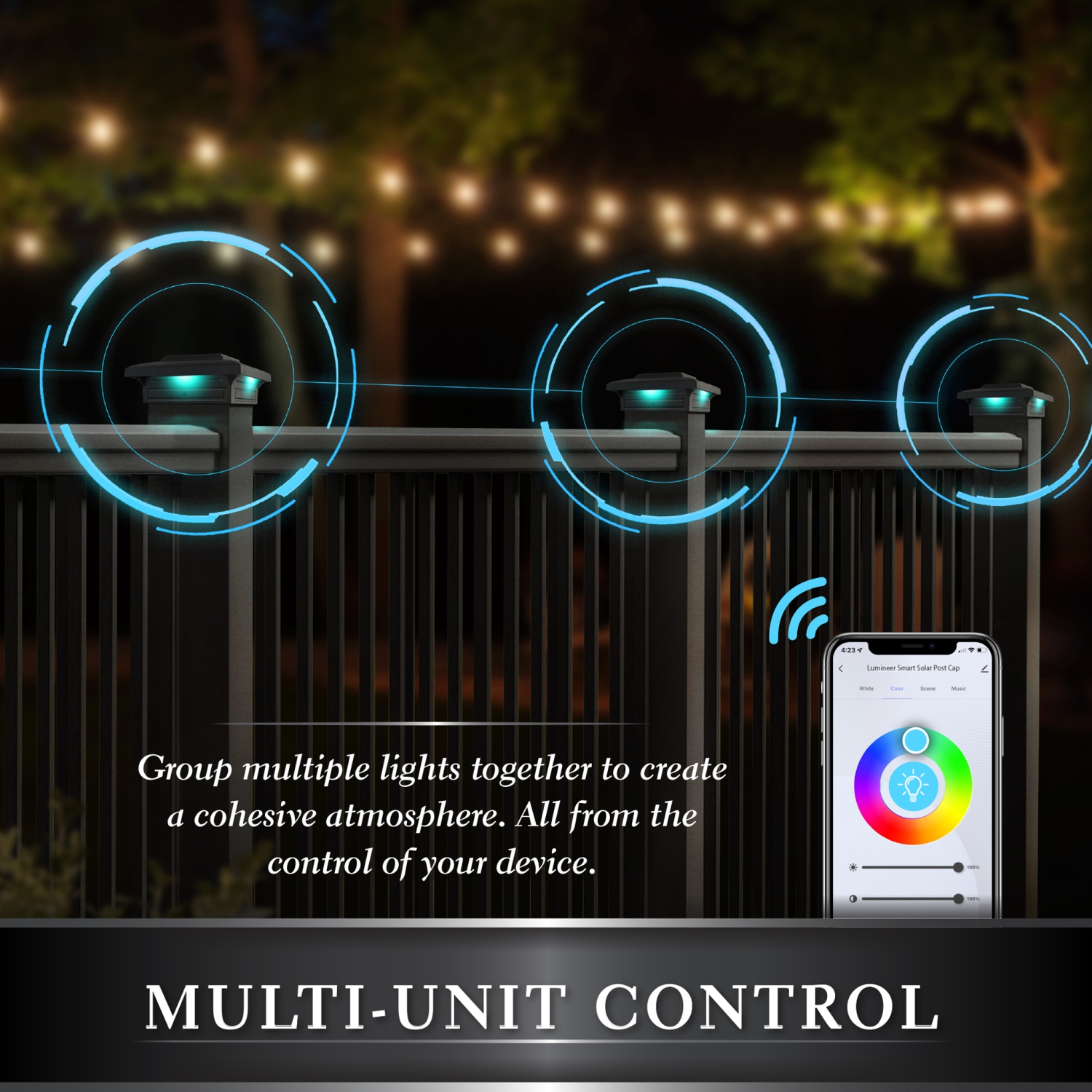 Classy Caps Lumineer Smart Solar Post Cap - 2 pack