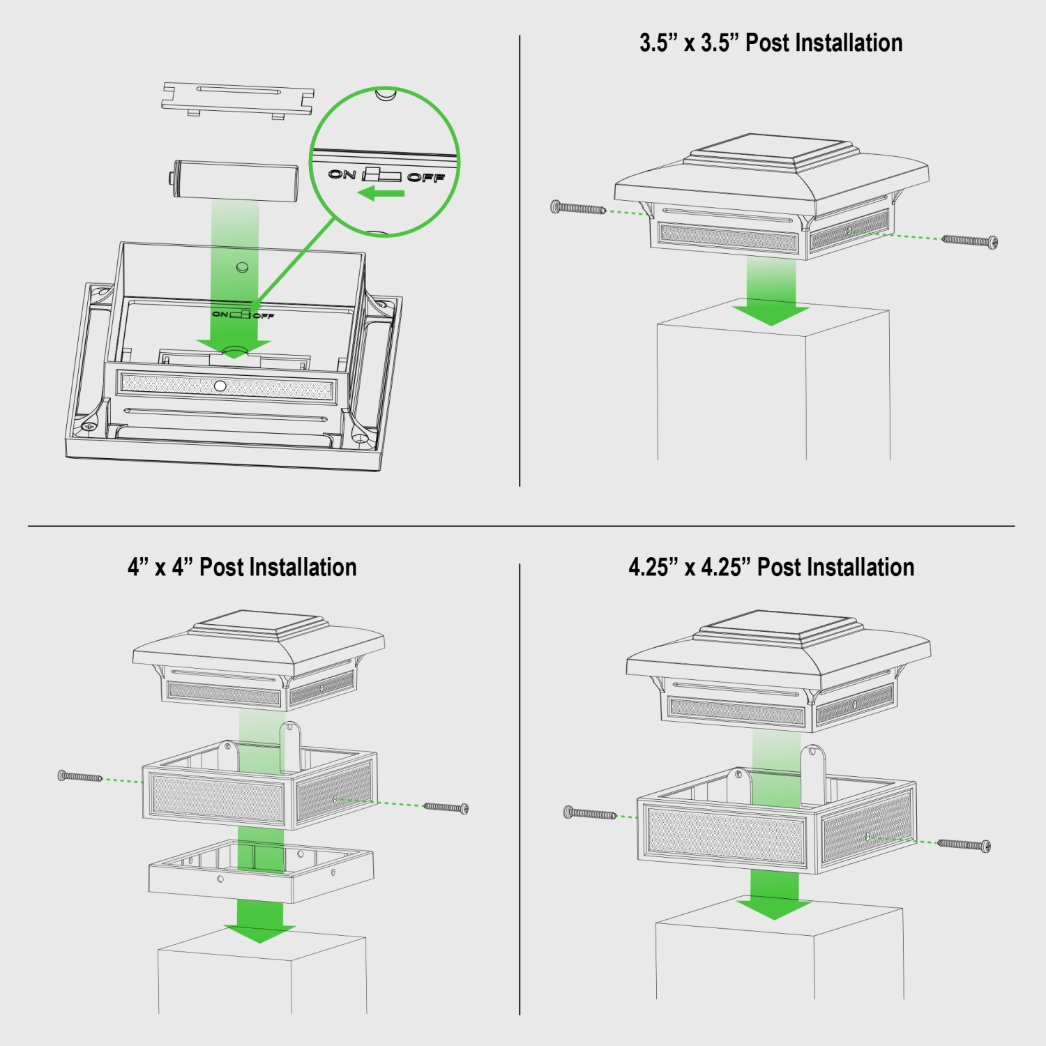 Classy Caps Lumineer Smart Solar Post Cap - 2 pack
