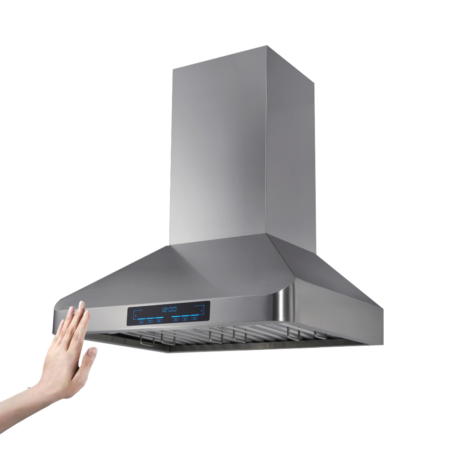 ROXON 900 CFM Touch/ Touchless Control 30 Inches Range Hood Stainless Steel Wall Mounted Kitchen Exhaust Fan Style RXN-W22-30