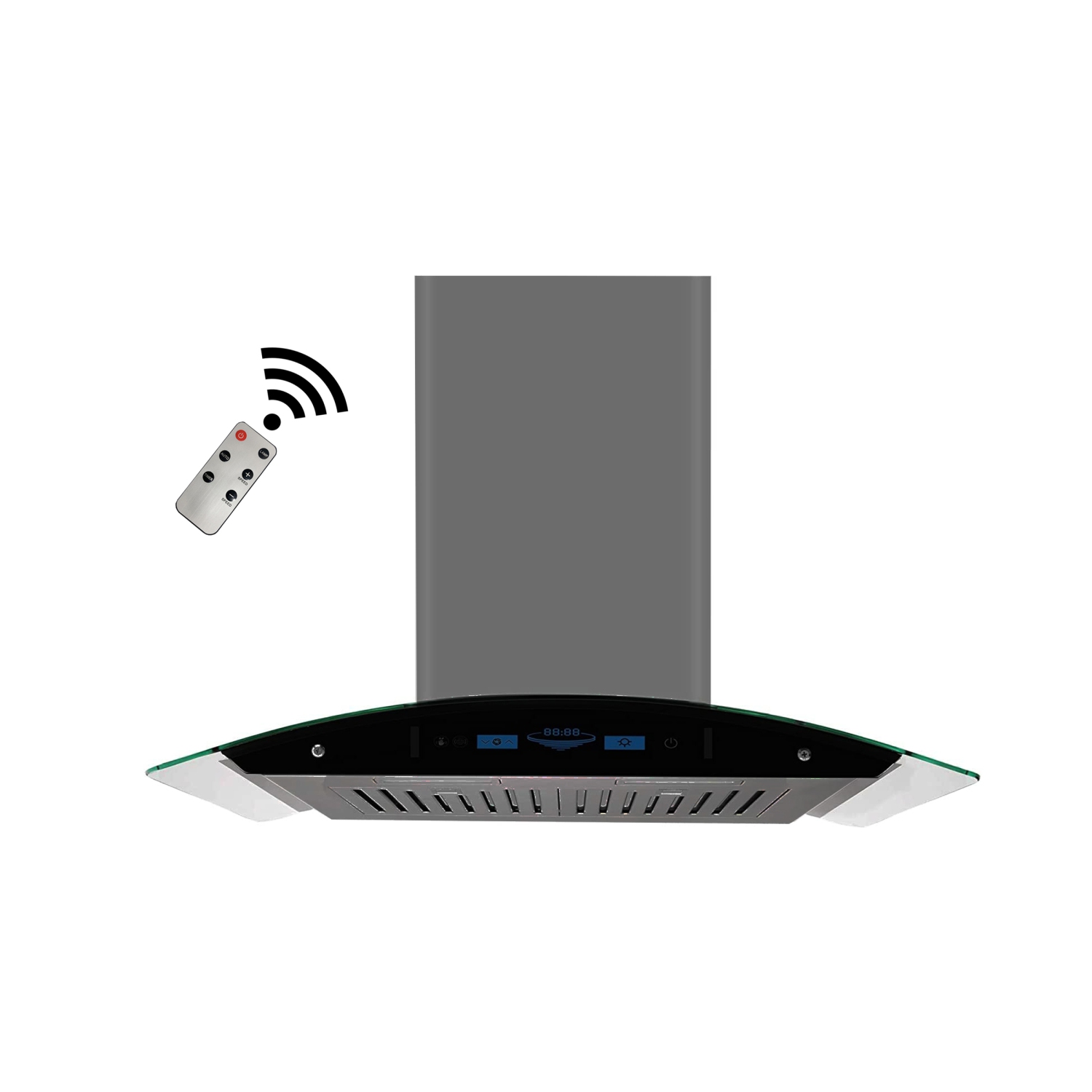 ROXON 900 CFM BLACK STAINLESS STEEL 30 Inches Range Hood Wall Mounted Kitchen Exhaust Fan Style RXN-W46AHBK-30