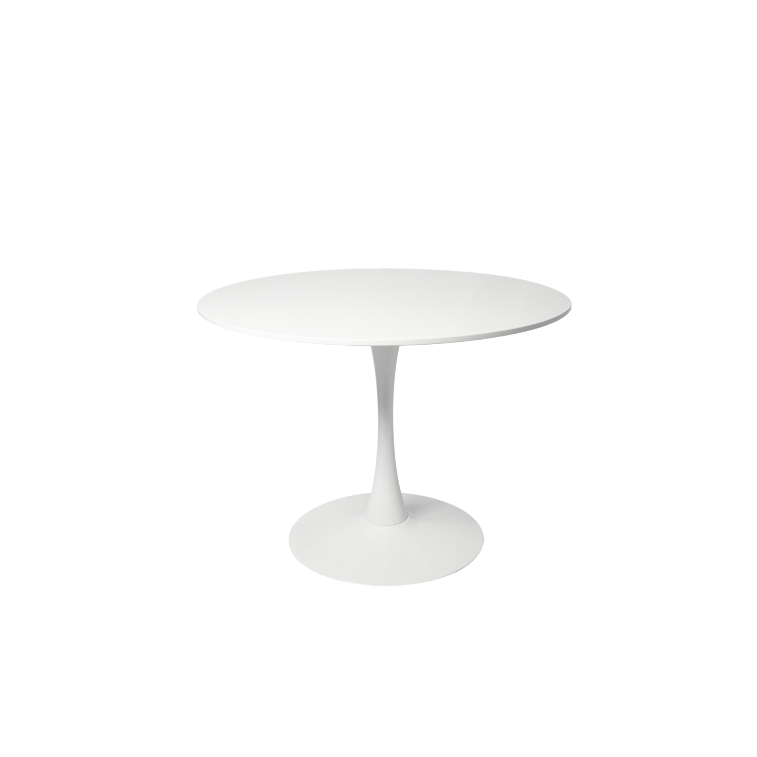 Table ronde Aykah 39.5&nbsp;po pour 4 – Table ronde à surface blanche – Économise de l'espace avec base en métal pour salle à manger, cuisine, salon