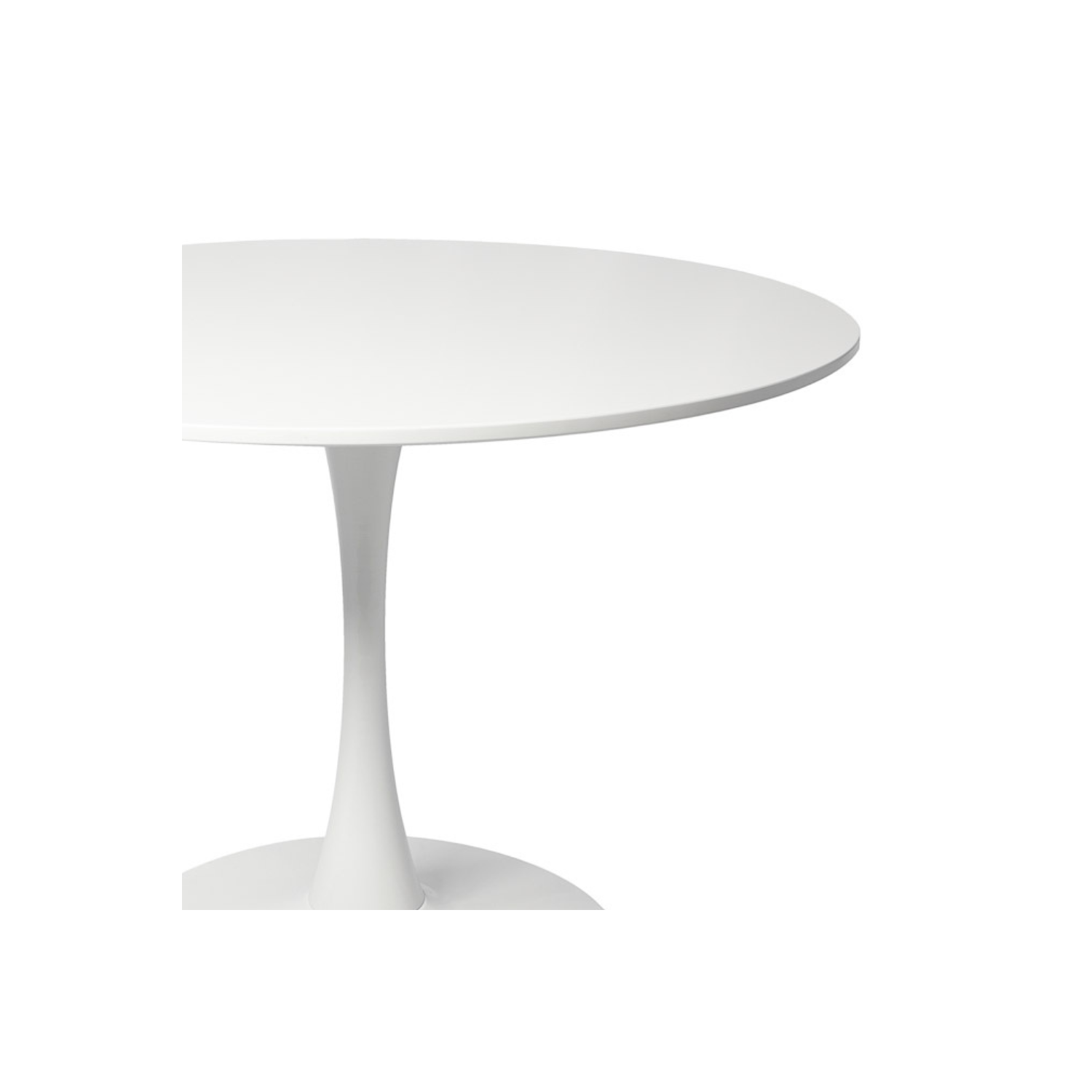 Table ronde Aykah 39.5&nbsp;po pour 4 – Table ronde à surface blanche – Économise de l'espace avec base en métal pour salle à manger, cuisine, salon