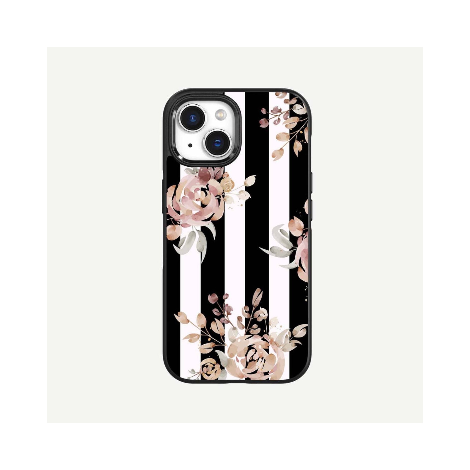 iPhone 15 Case With MagSafe - Black Flower