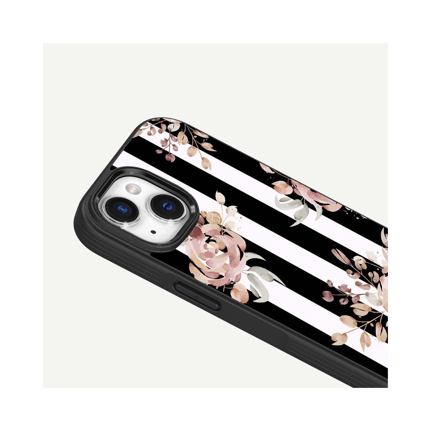 iPhone 15 Case With MagSafe - Black Flower