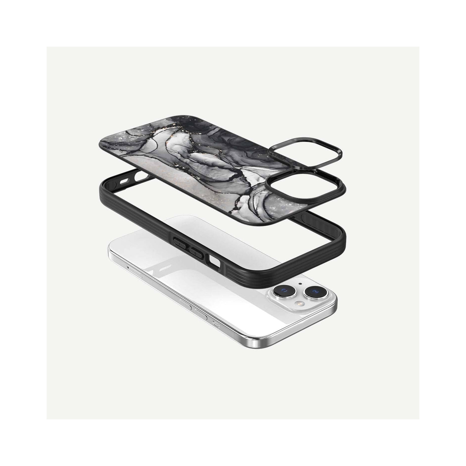 iPhone 15 Case With MagSafe - Black Marble