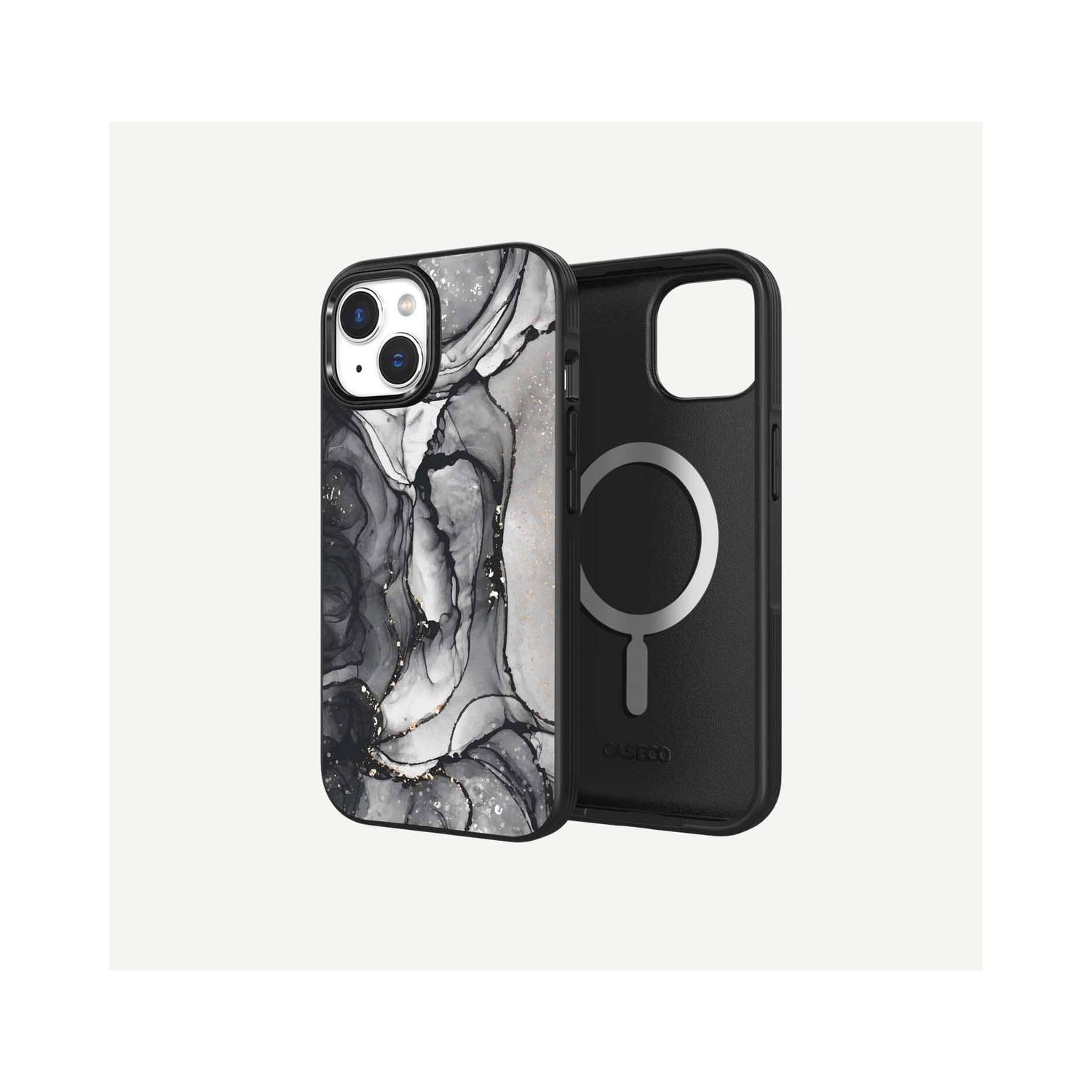 iPhone 15 Case With MagSafe - Black Marble