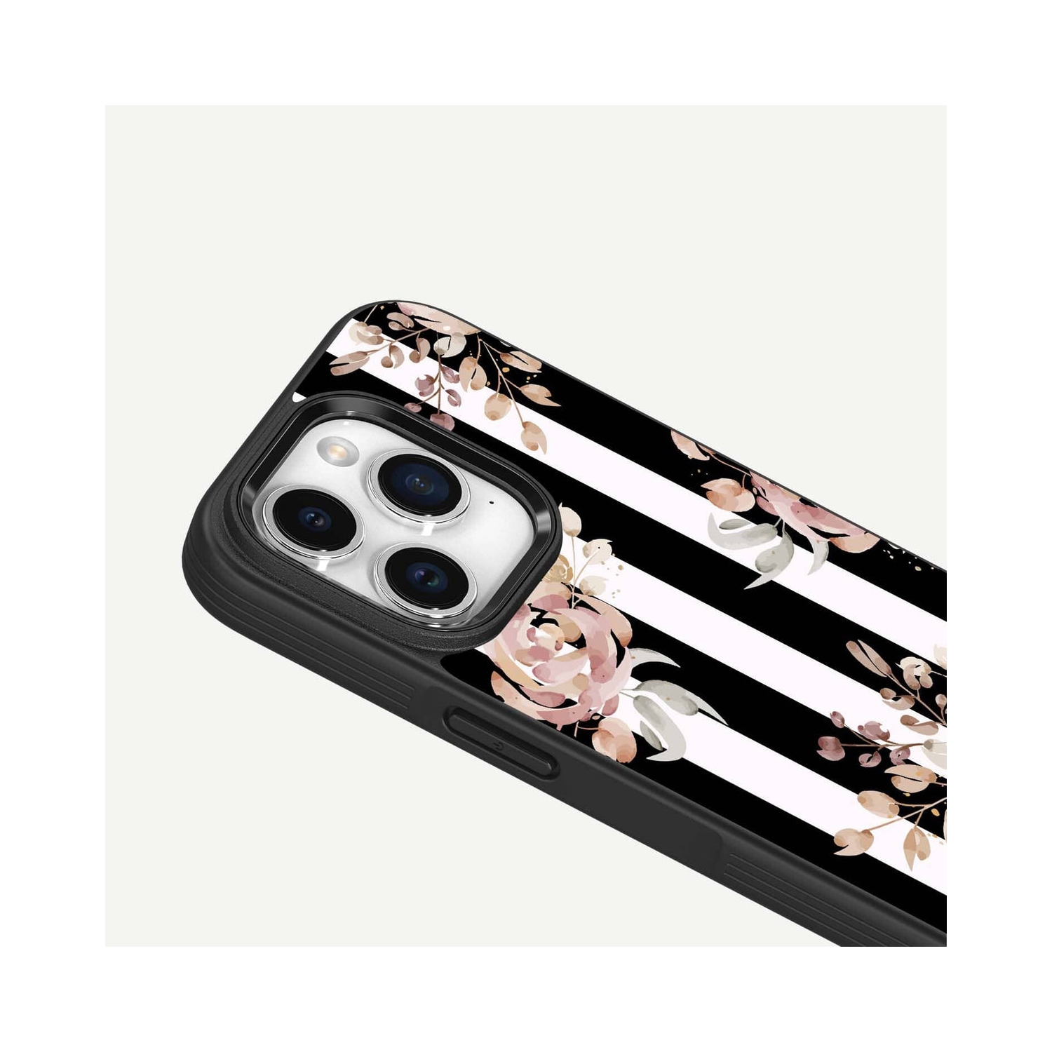 iPhone 15 Pro Case With MagSafe - Black Flower