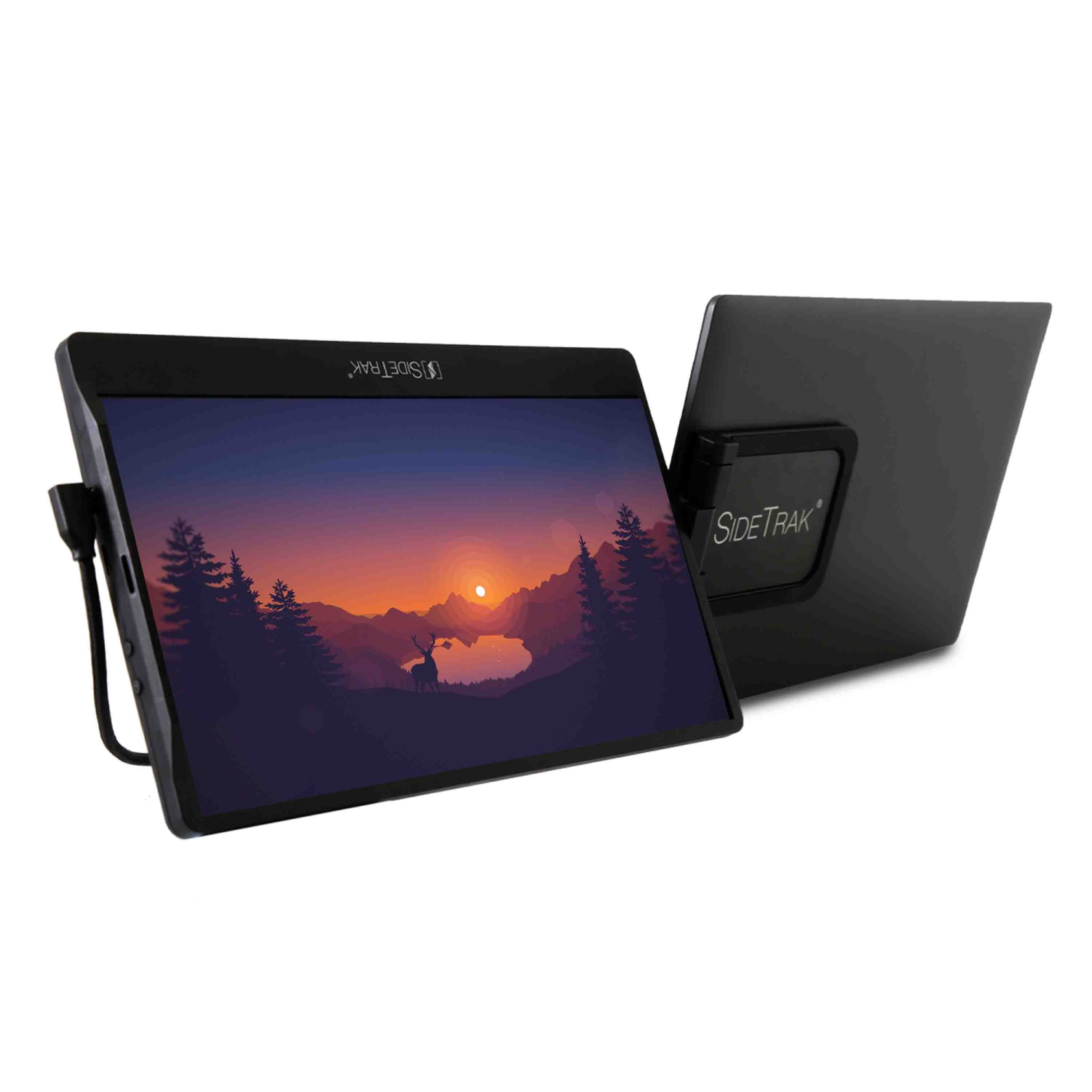 SideTrak Swivel 12.5" Attachable Portable 1080P Laptop Monitor, USB-C Or Mini HDMI, Black