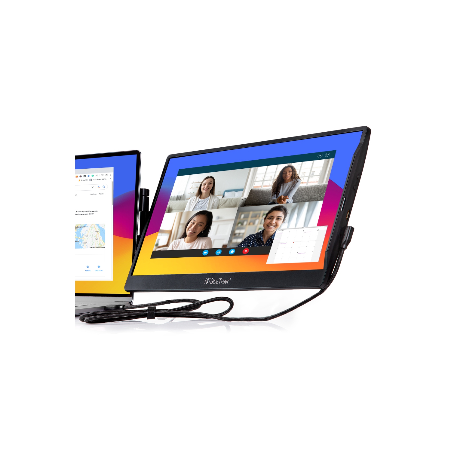 SideTrak Swivel 14" Attachable Portable 1080P Laptop Monitor, USB-C Or Mini HDMI, Black