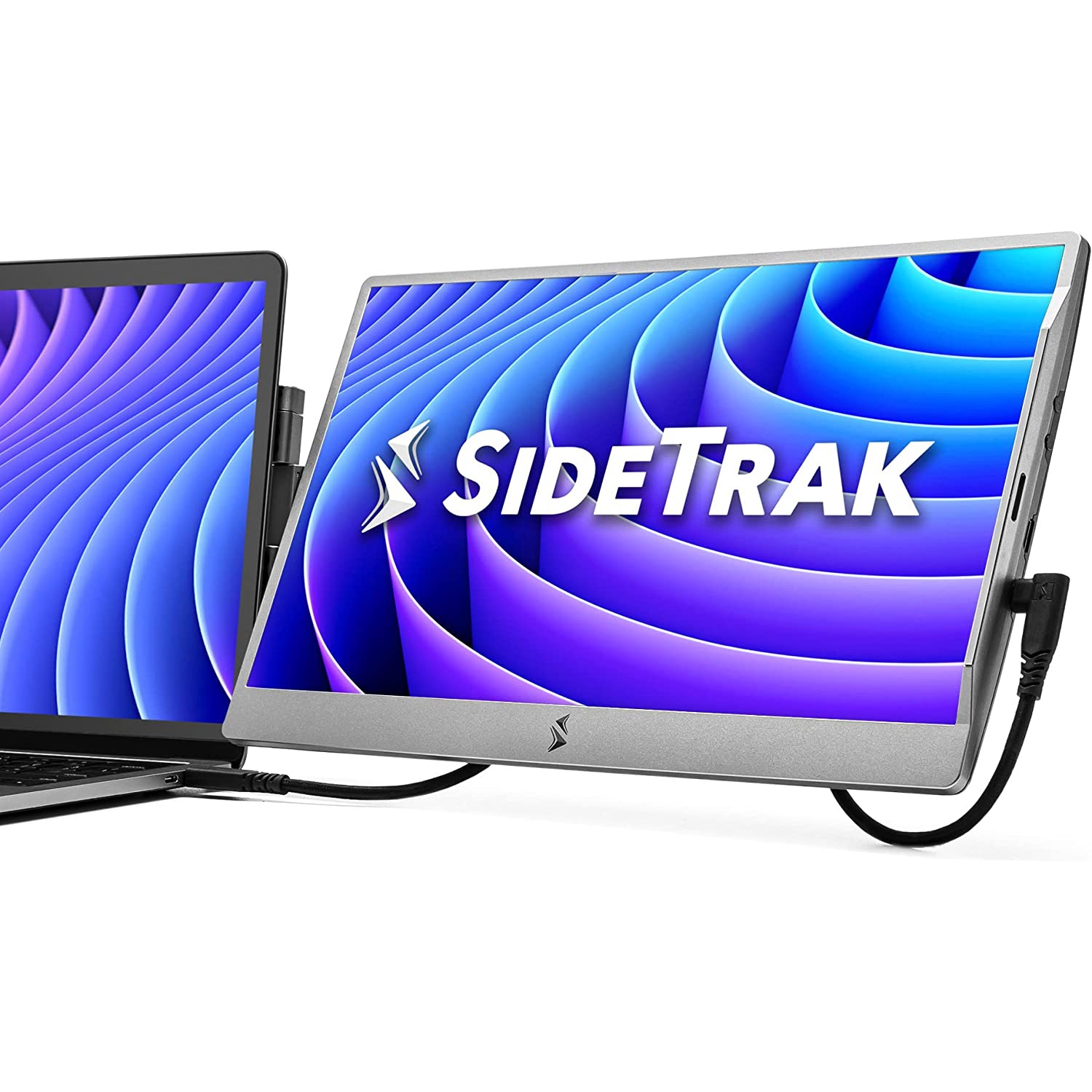 SideTrak Swivel 14" Attachable Portable 1080P Laptop Monitor, USB-C Or Mini HDMI, Dark Silver