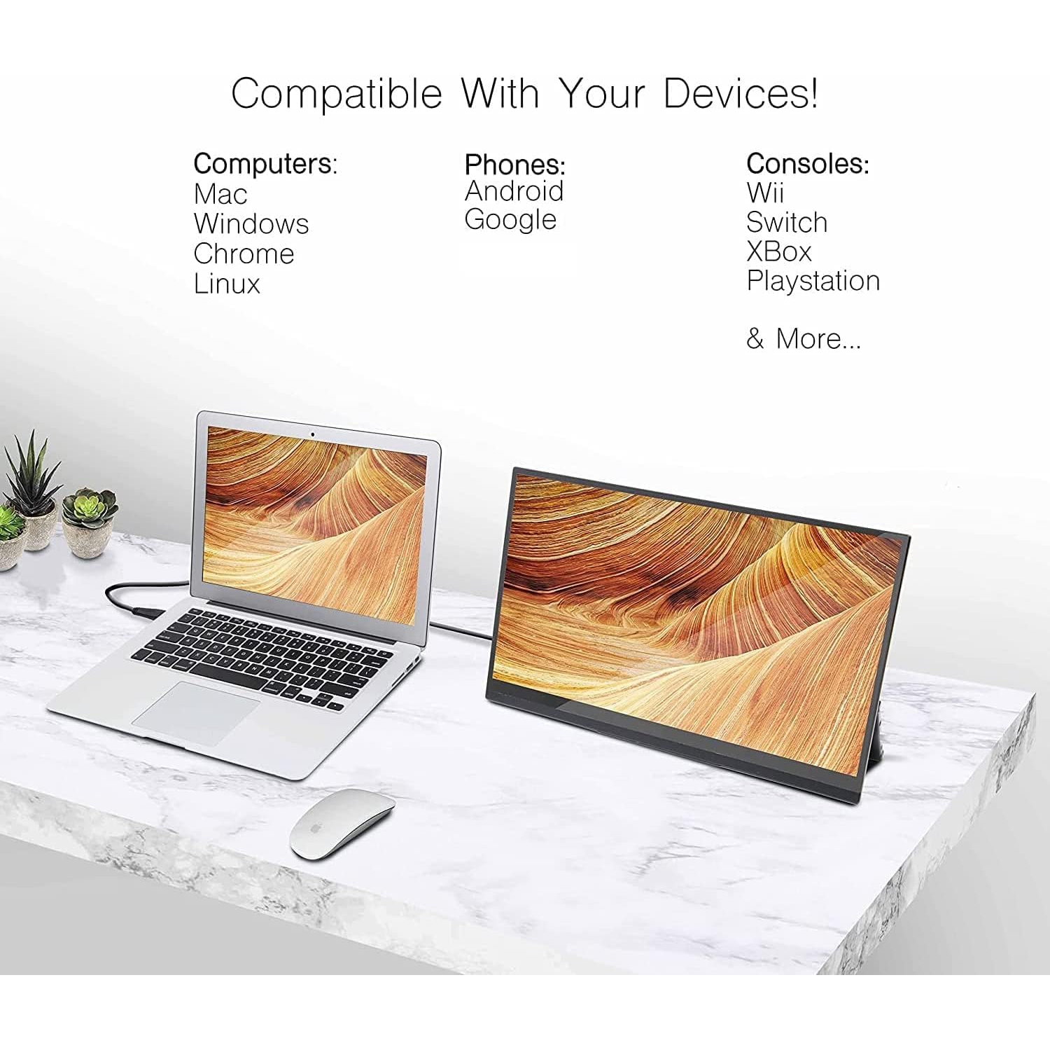 SideTrak Solo 15.8" Freestanding Portable 1080P Monitor, USB Or Mini HDMI, Black