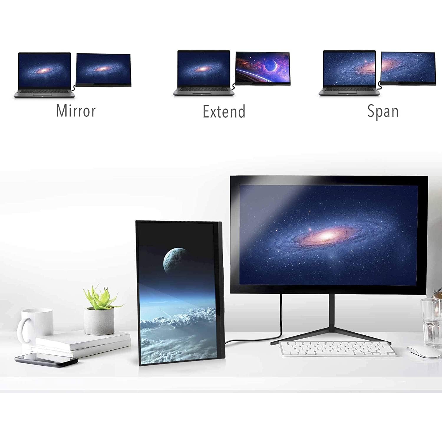 SideTrak Solo 15.8" Freestanding Portable 1080P Monitor, USB Or Mini HDMI, Black