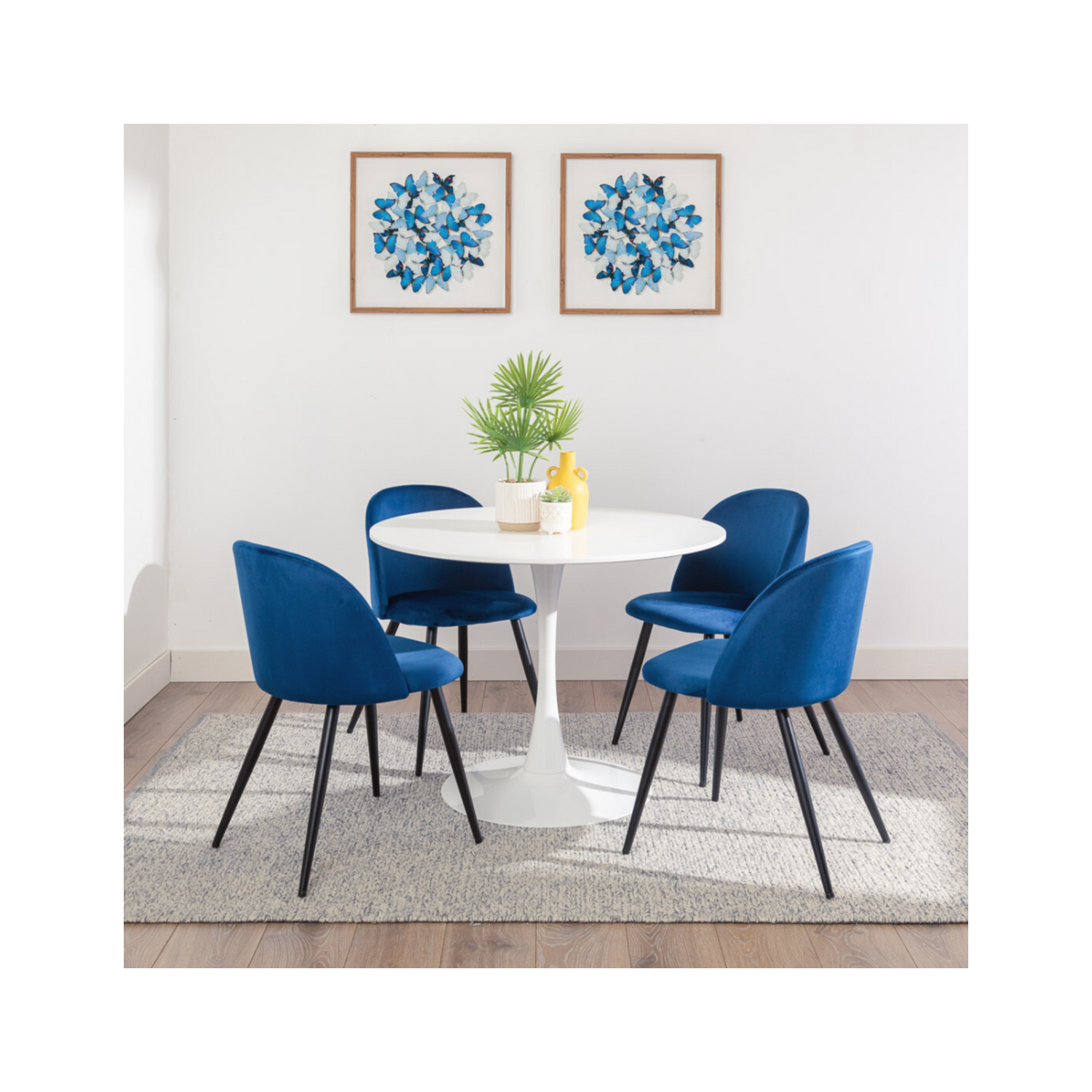 Aykah 31.5" Modern Dining Table Featuring Kitchen Table Used as Dinner Table for 2/4 - Manufactured Wood Round Table - Small Saves Space