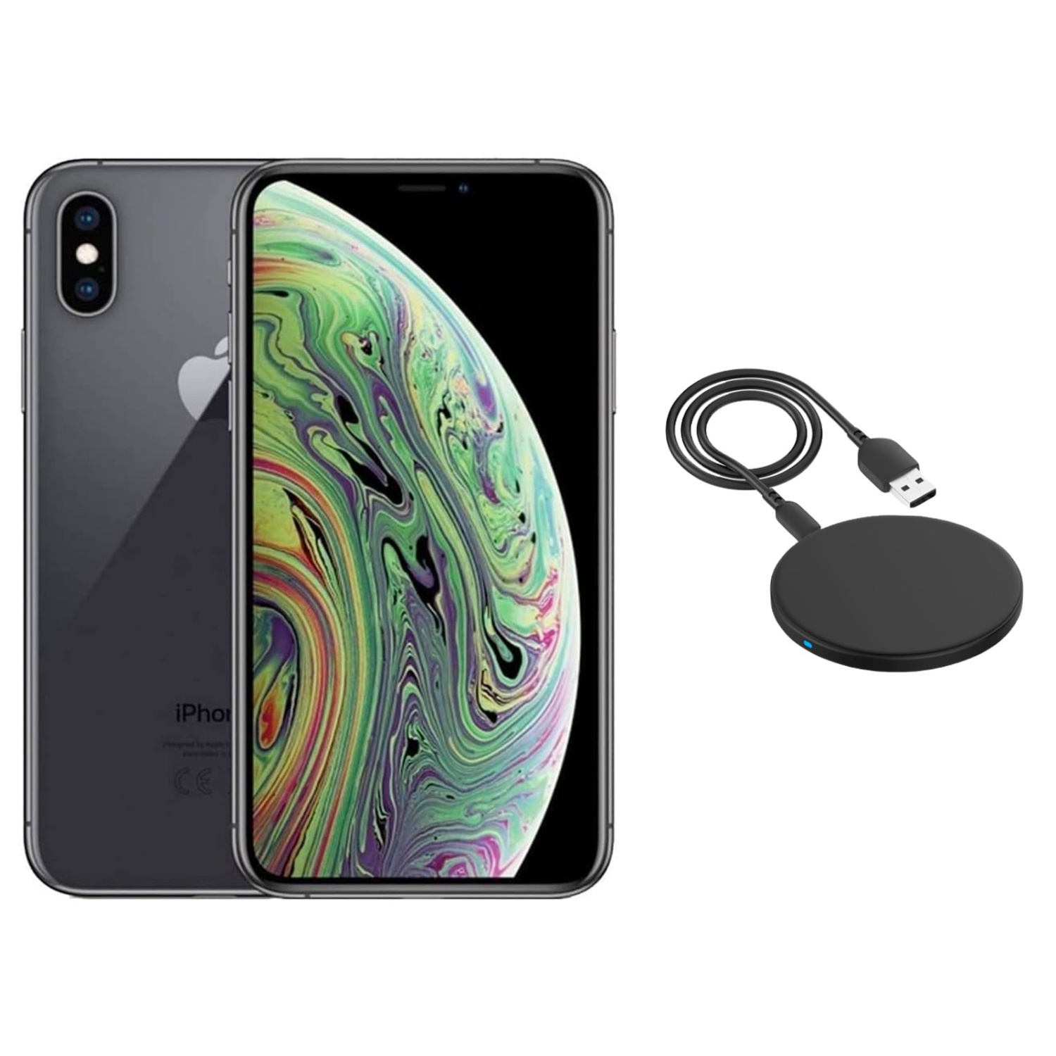 Refurbished (Good) Apple iPhone XS Max A1921 (Fully Unlocked) 64GB Space Gray w/ Wireless Charger
