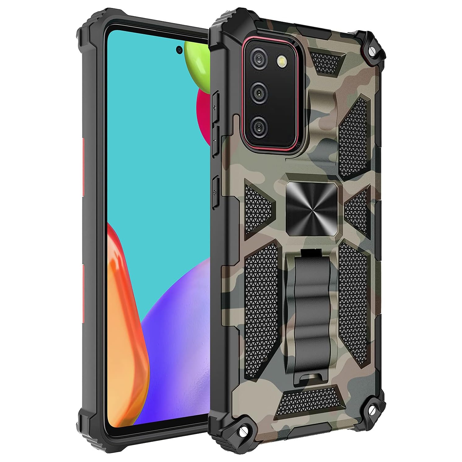 Samsung Galaxy A03S Outdoor Phone Case,Camouflage Sturdy Phone Case with Heavy Duty Shockproof Military Grade