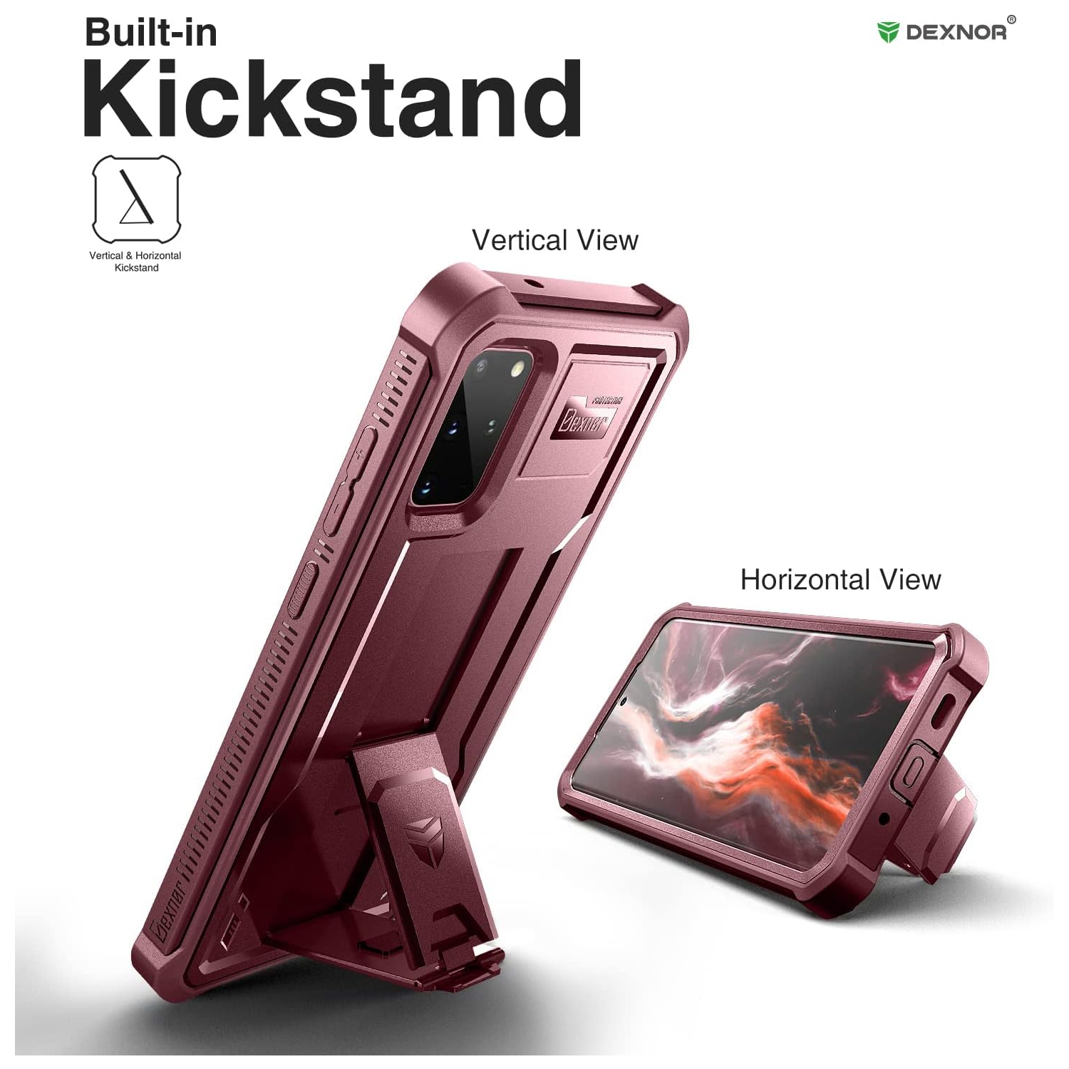 Pour l'étui S20 plus de Samsung, [protecteur d'écran et béquille intégrés] Protection robuste de qualité militaire