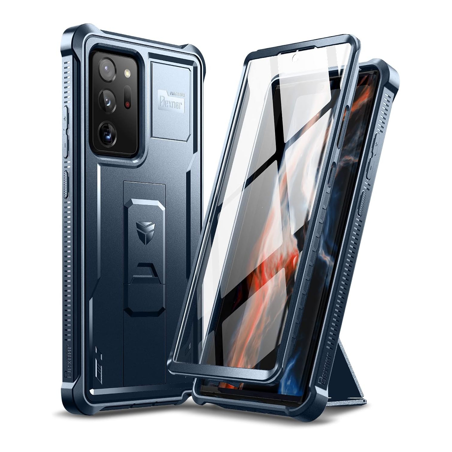 Pour un étui pour Note 20 Ultra de Samsung, [protecteur d'écran et béquille intégrés] Protection robuste de qualité militaire