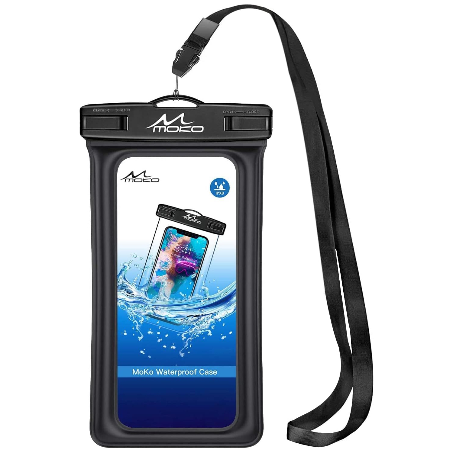 Floating Waterproof Cell Phone Bag, Floatable Phone Pouch Case Dry Bag with Lanyard Armband Compatible with iPhone