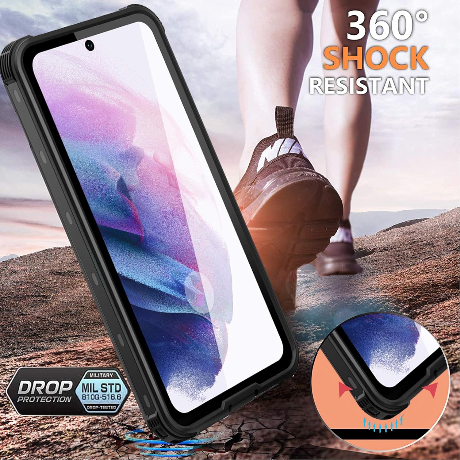 for Samsung Galaxy S21 Plus Case Waterproof, Clear Water Proof Shockproof Dustproof Snowproof Full Body Rugged