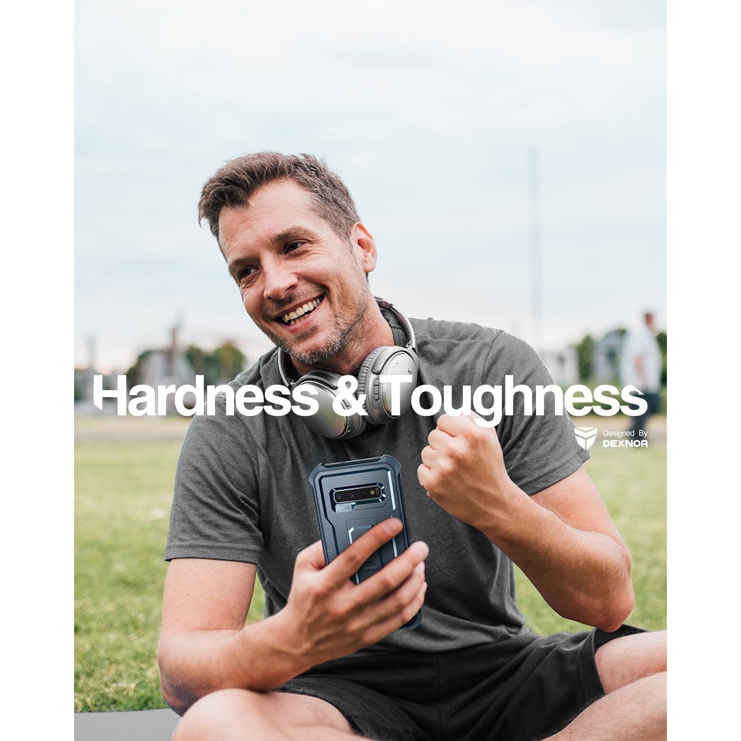 for Samsung S10 Plus Case, [Built in Screen Protector and Kickstand] Heavy Duty Military Grade Protection