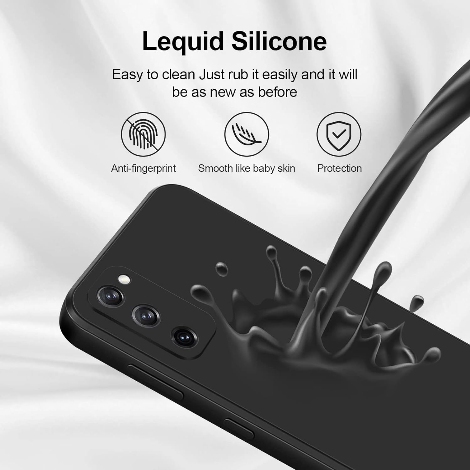 Case Compatible with Samsung Galaxy S20 FE, Silky-Soft Touch Full-Body Protective Phone Silicone Case,