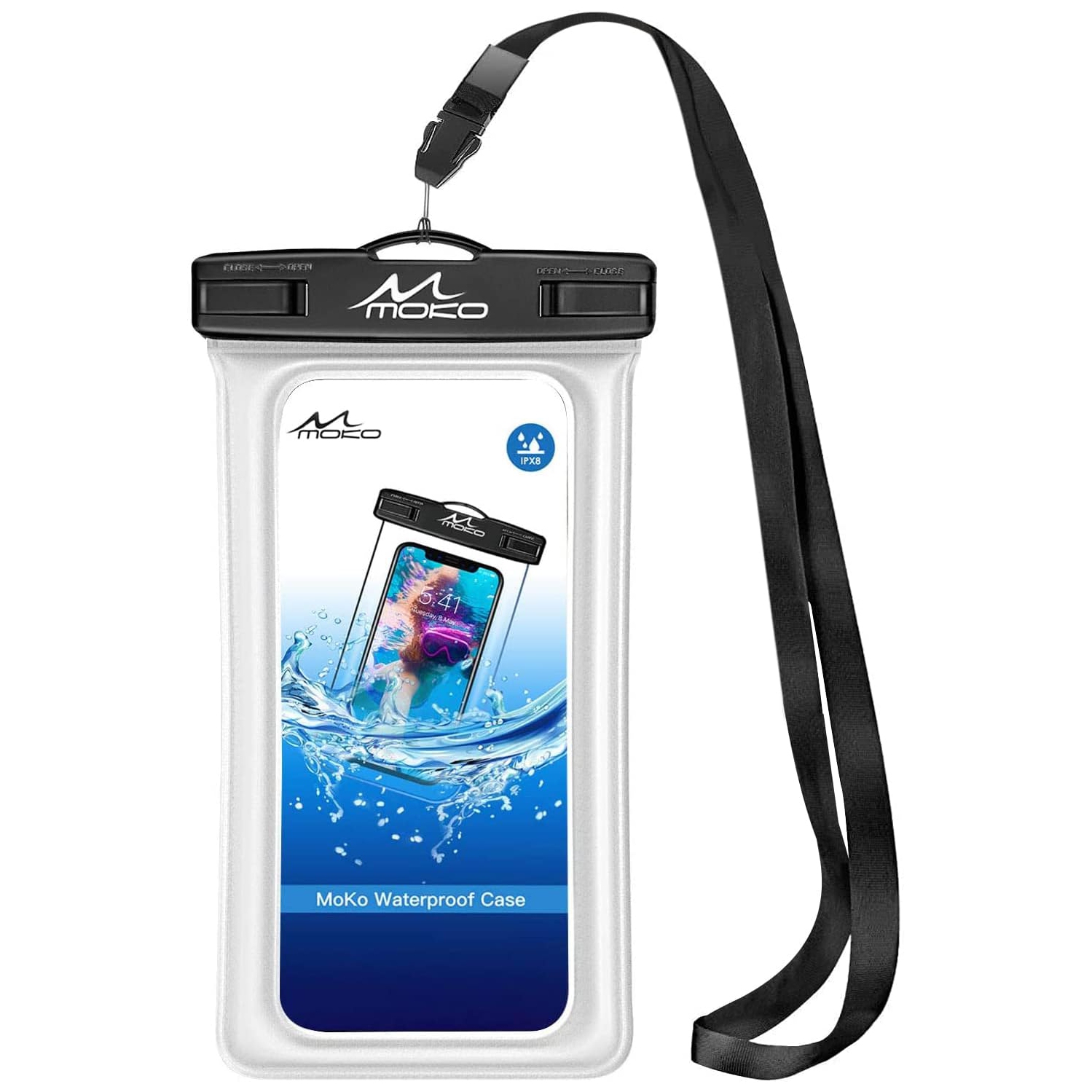 Floating Waterproof Cell Phone Bag, Floatable Phone Pouch Case Dry Bag with Lanyard Armband Compatible with iPhone