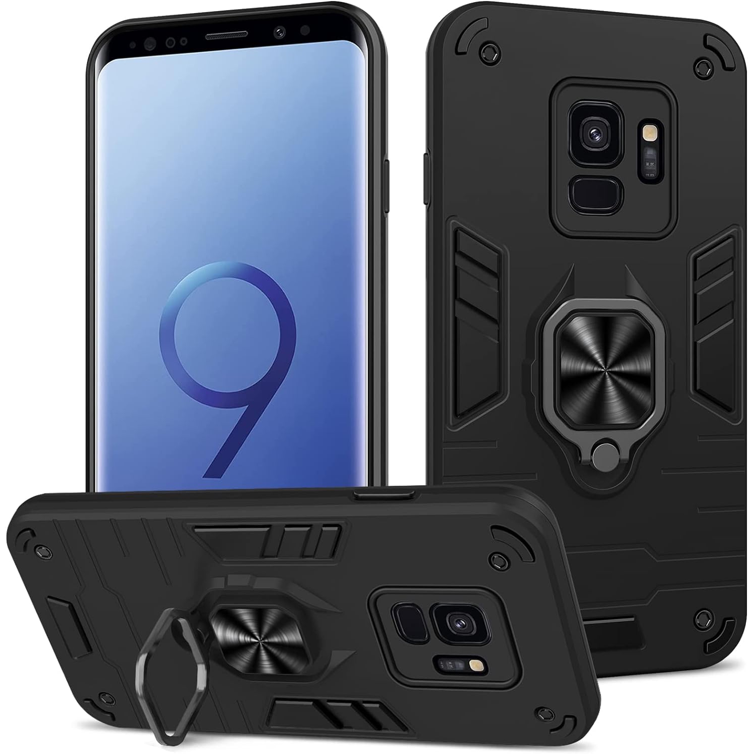 Étui pour Galaxy S9 de Samsung, étui antichoc avec support, support personnalisé robuste pour étui
