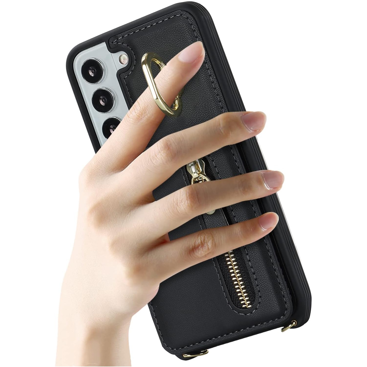 Samsung Galaxy S21 5G Phone Case for Women with Card Holder,Samsung S21 Case Wallet Crossbody Lanyard