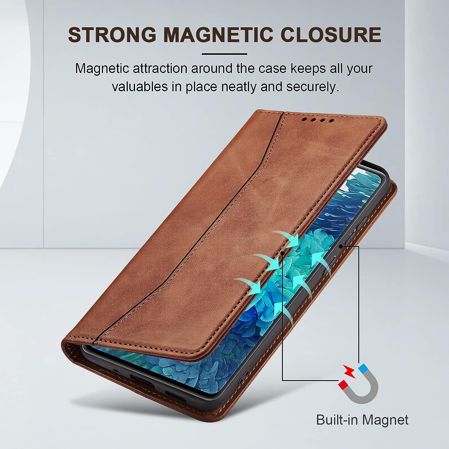 Étui portefeuille à rabat pour Samsung Galaxy S20 FE 5G, étui folio magnétique en cuir avec support pour carte, béquille - TPU