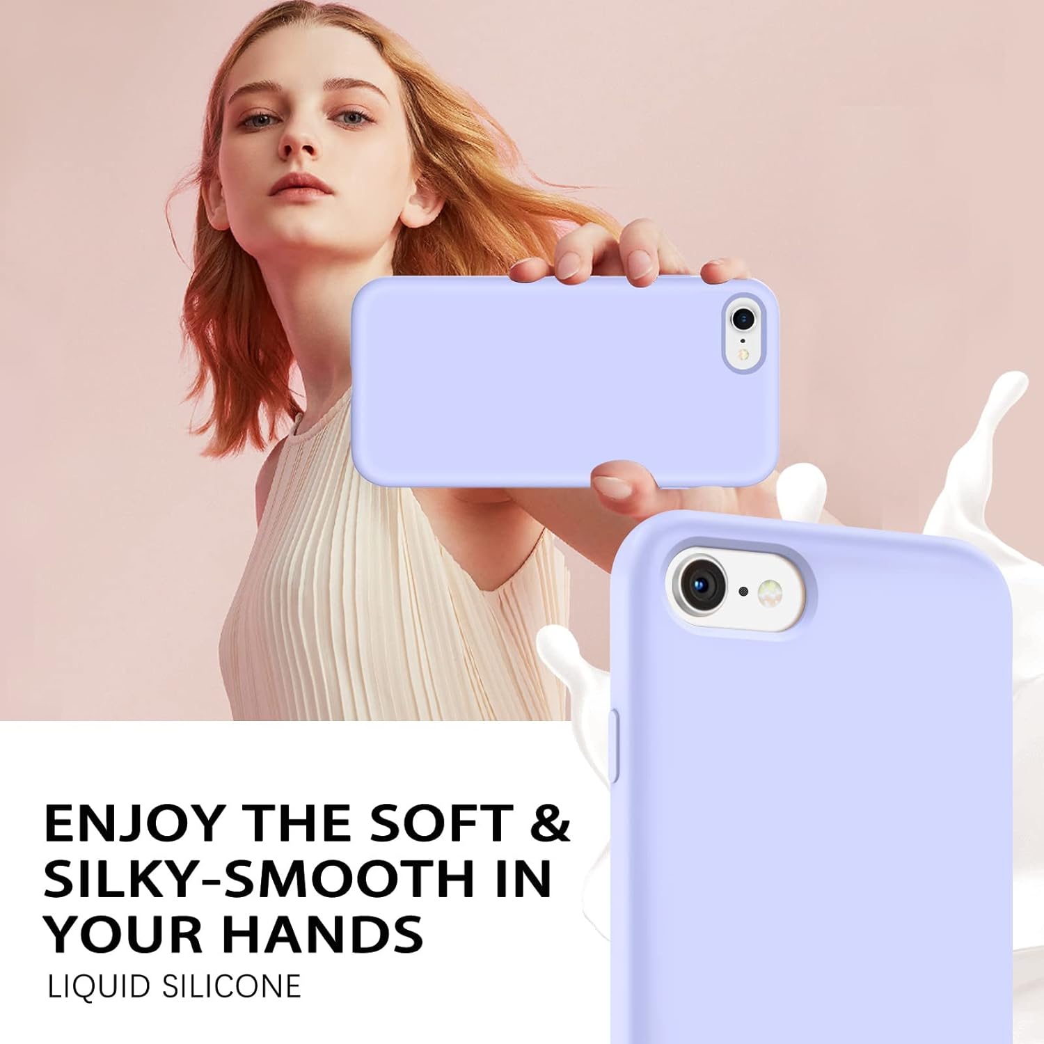 iPhone SE – Étui 2022, étuis pour iPhone se 2020/8/7, étui pour téléphone mobile mince en caoutchouc souple silicone liquide