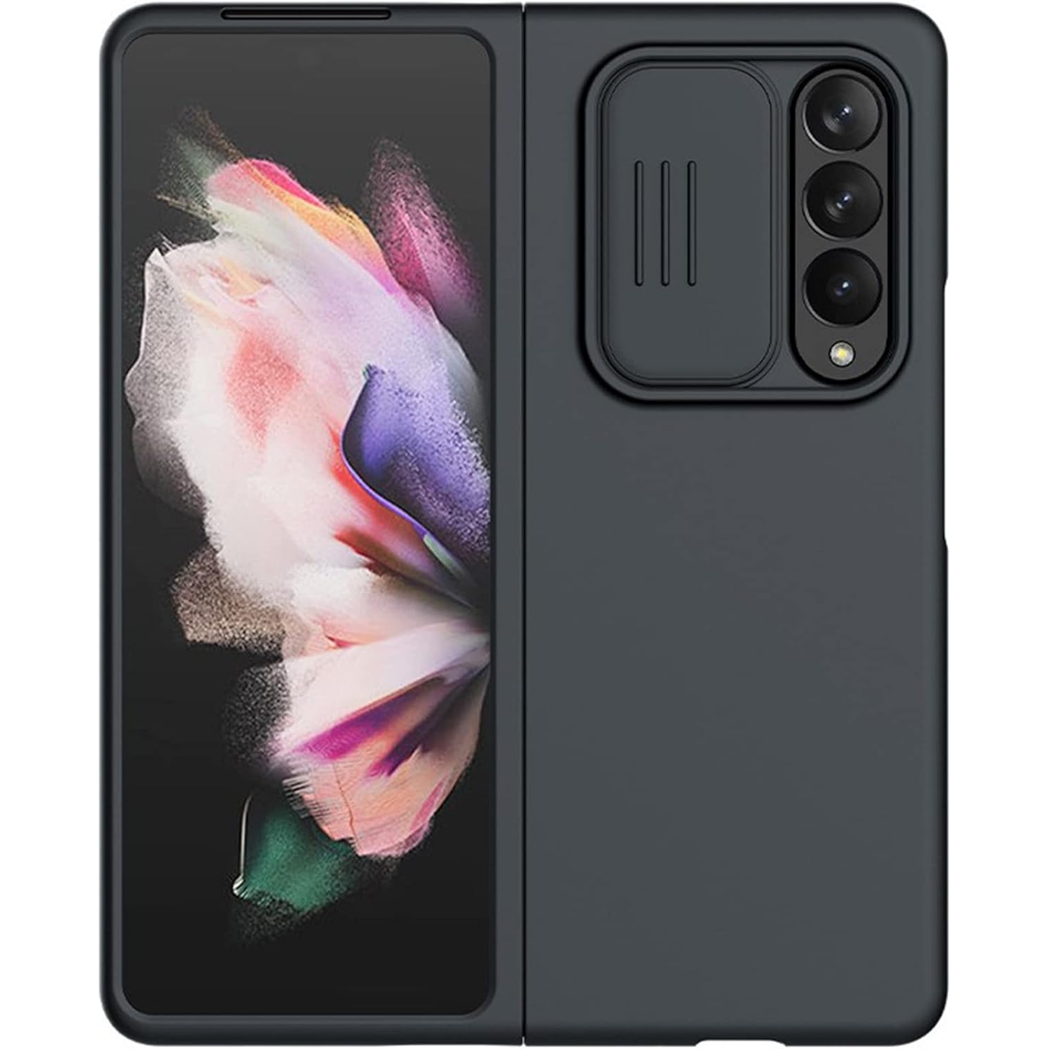 Compatible Camera Lens Protector Case for Samsung Galaxy Z Fold 3 Case Silicone,Front PC Full Protective Cover